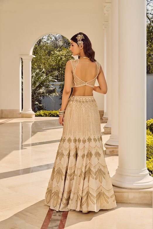 Dusty Ivory Lehenga Set