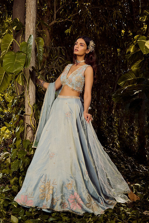 Misty Azure Lehenga Set