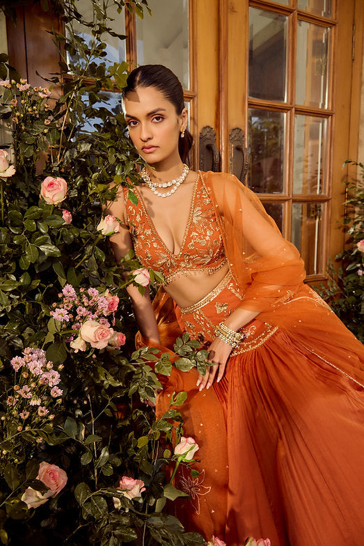 Maple Rust Lehenga Set