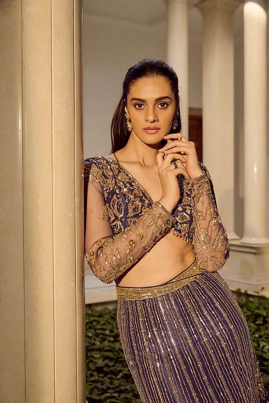 Glam Blue Lehenga Set