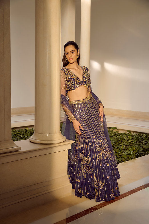 Glam Blue Lehenga Set