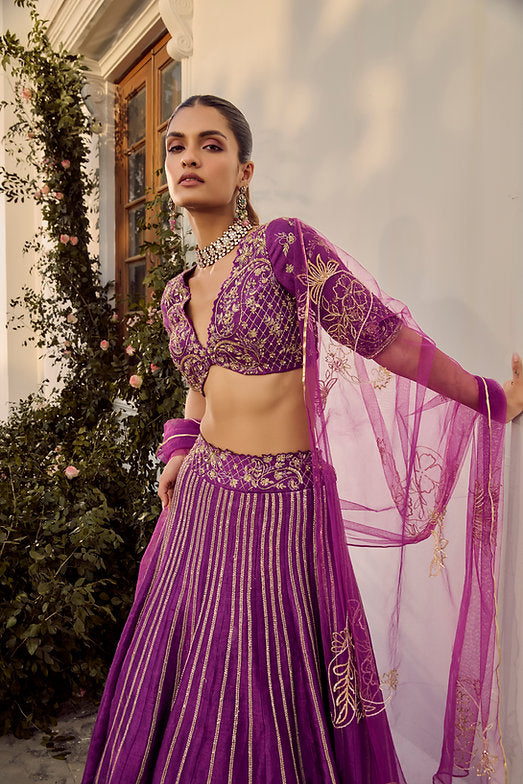 Soft Mulberry Lehenga Set