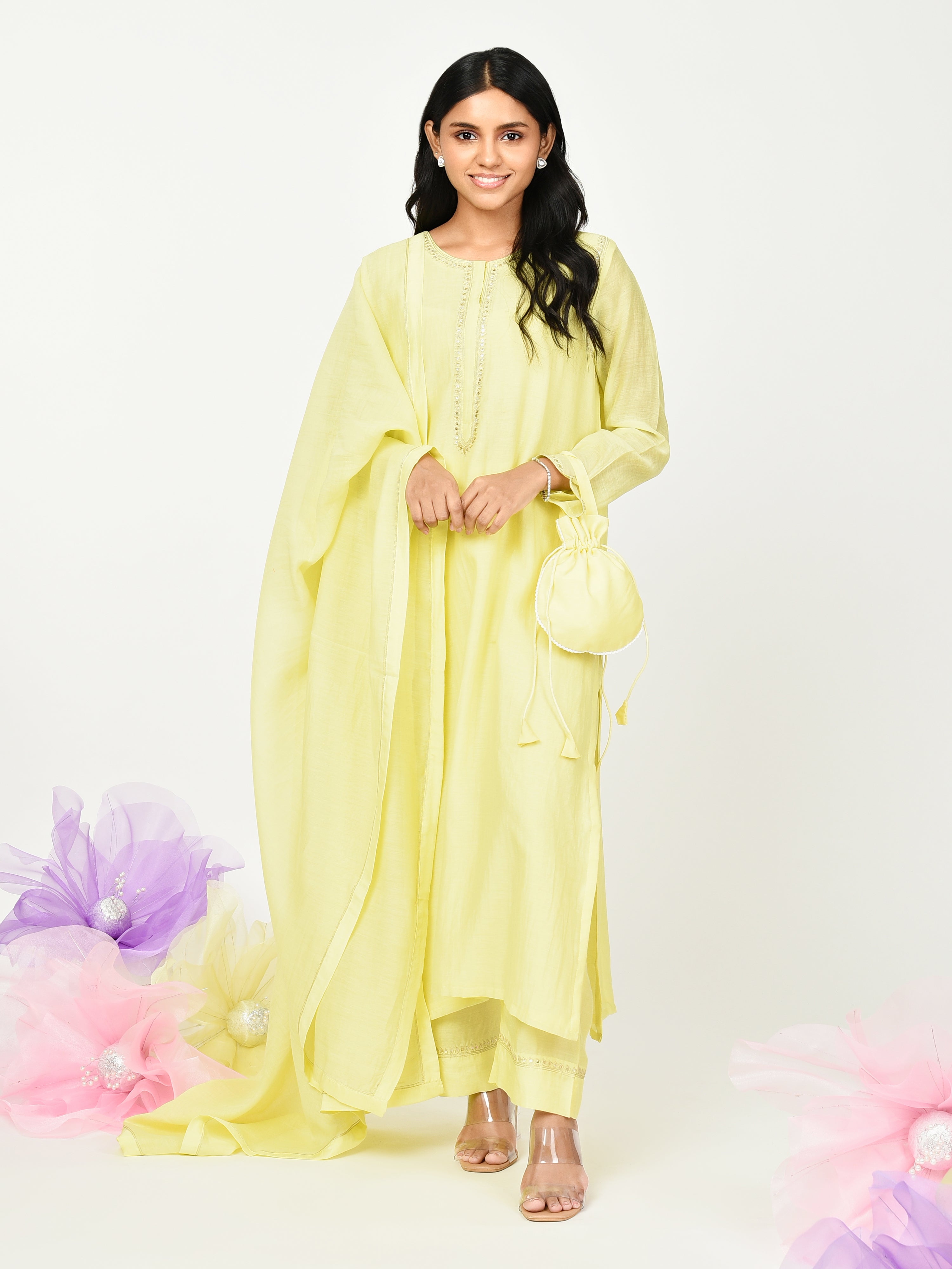 Yellow Straight Kurta Set