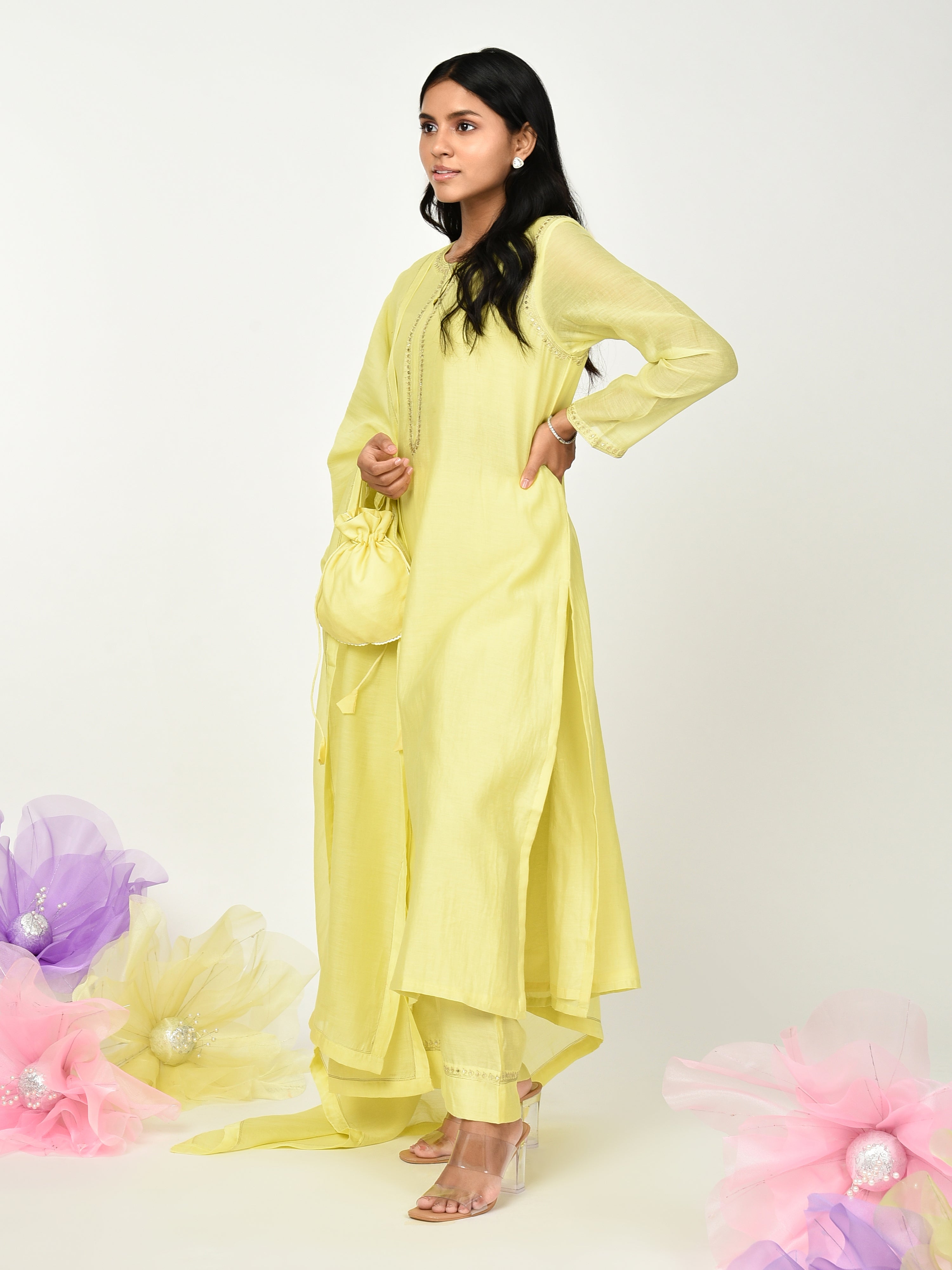 Yellow Straight Kurta Set