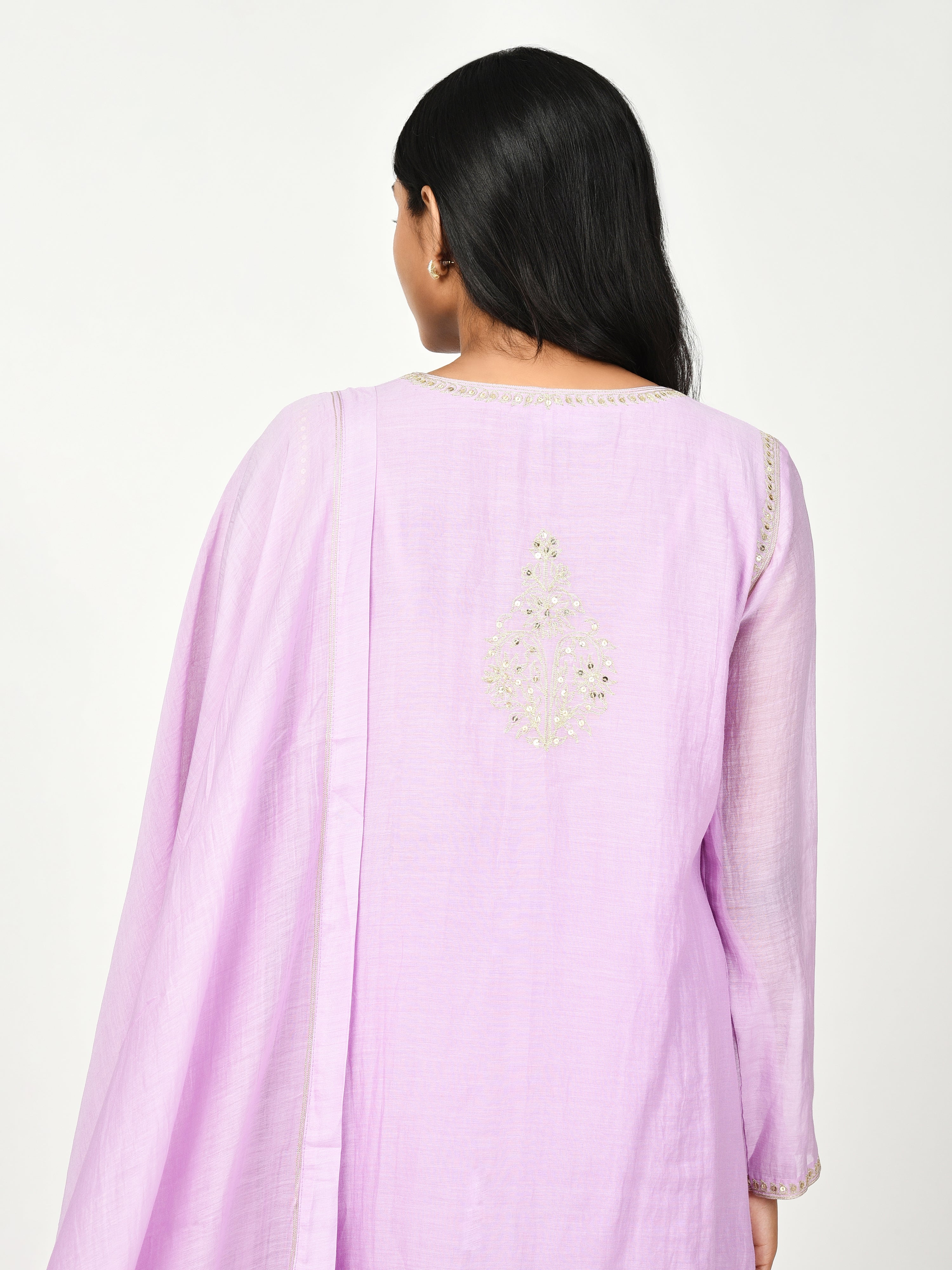 Purple Straight Kurta Set