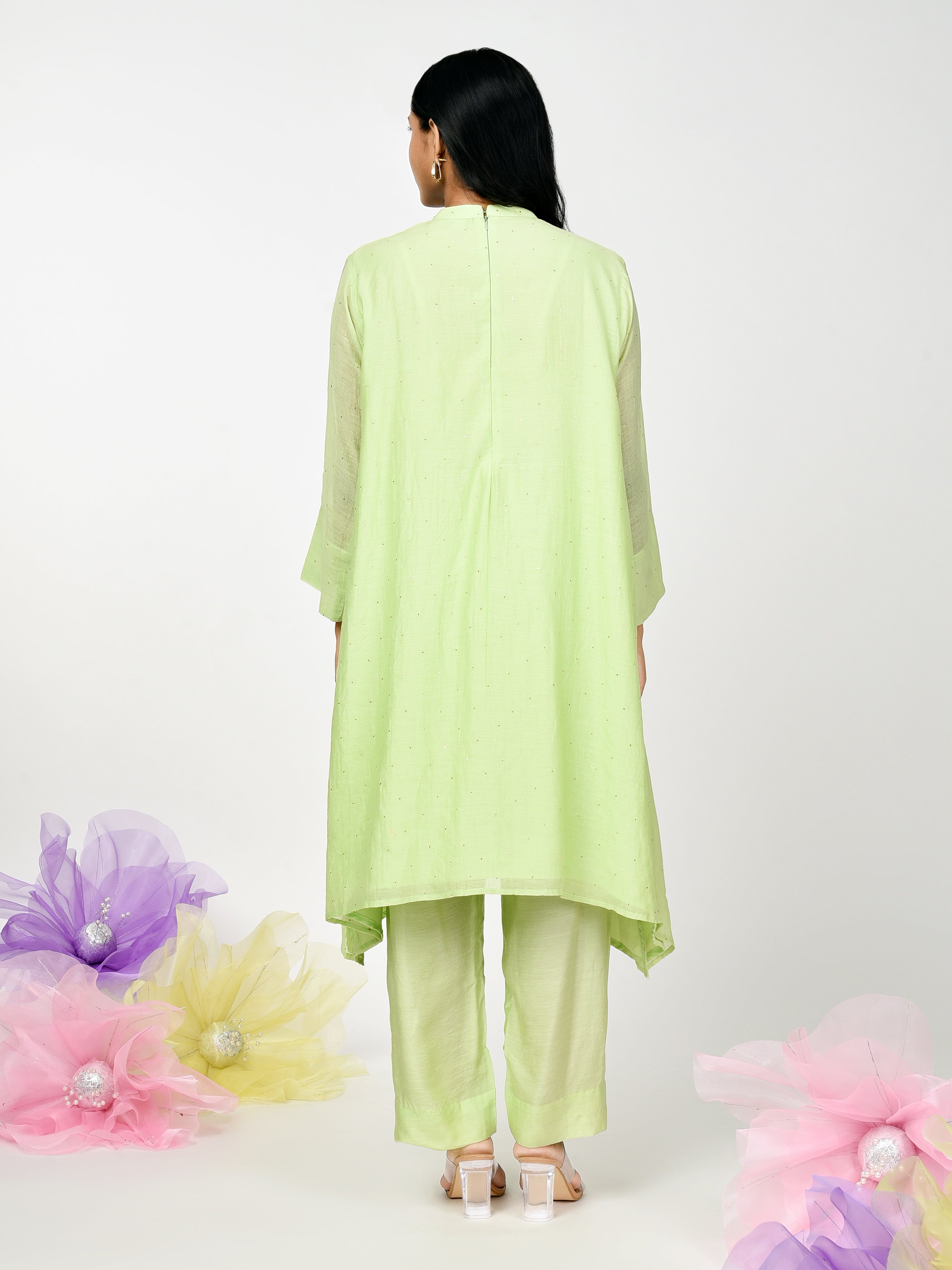 Green A Line Kurta Set