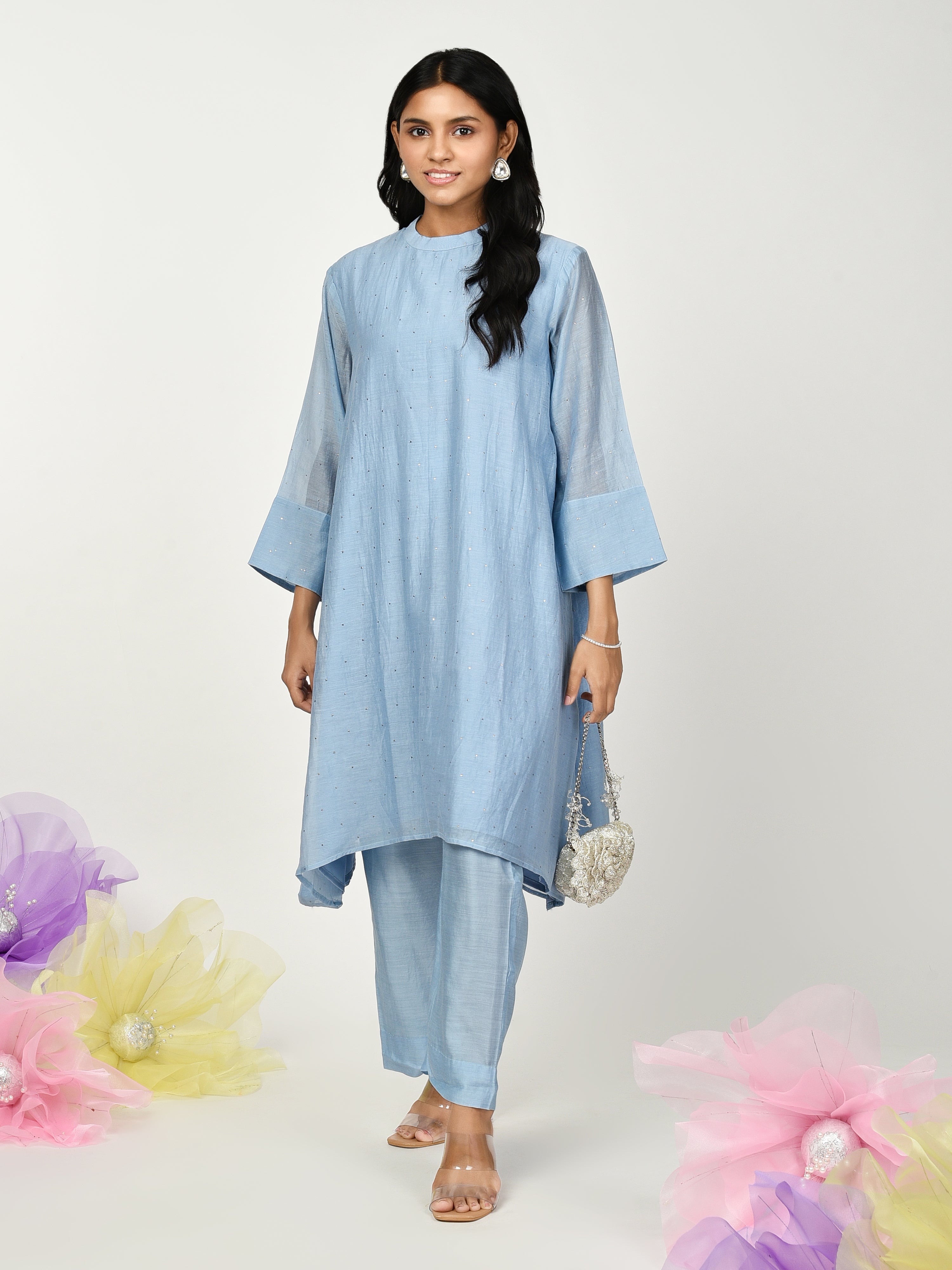 Blue A Line Kurta Set