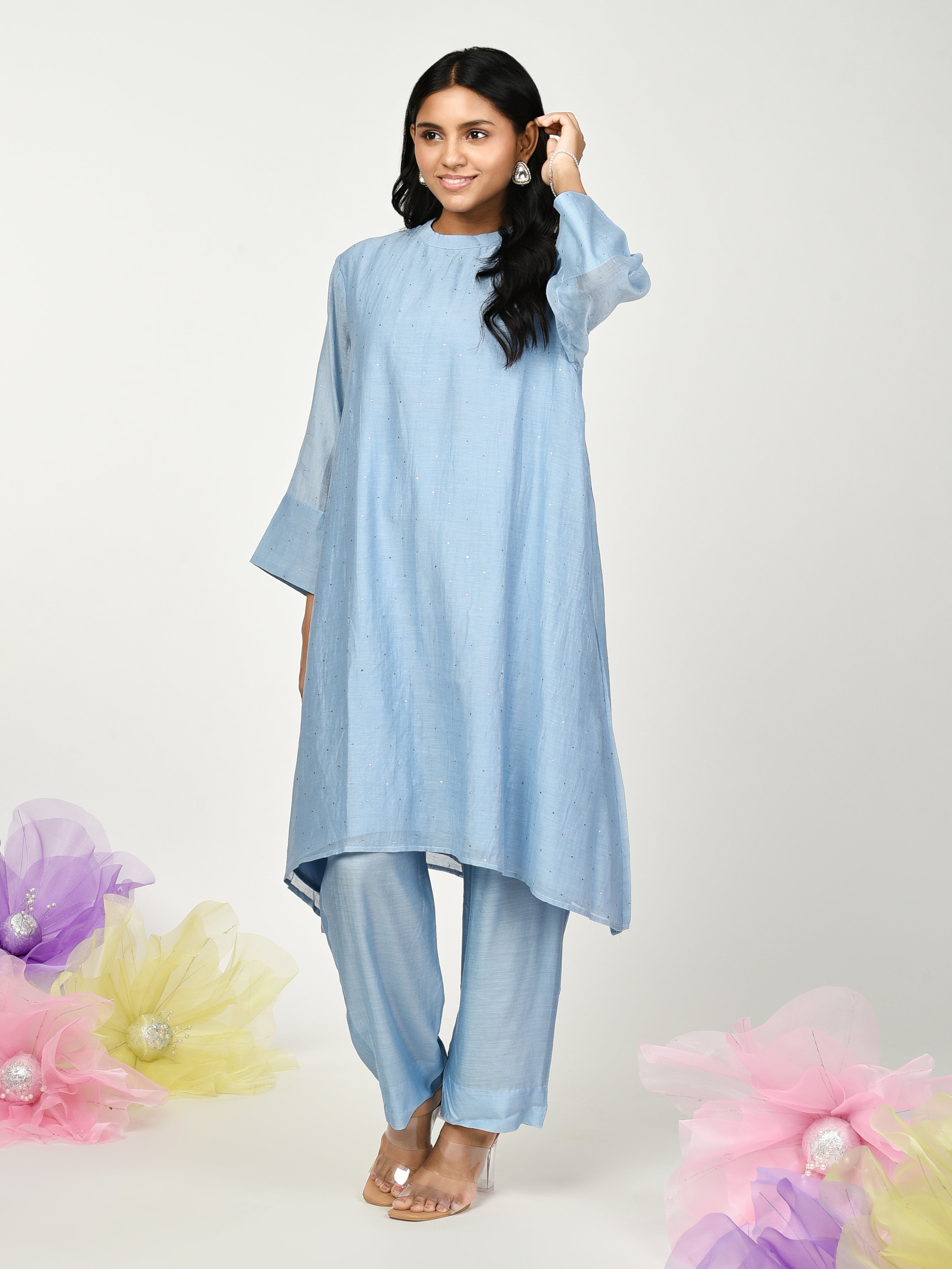 Blue A Line Kurta Set