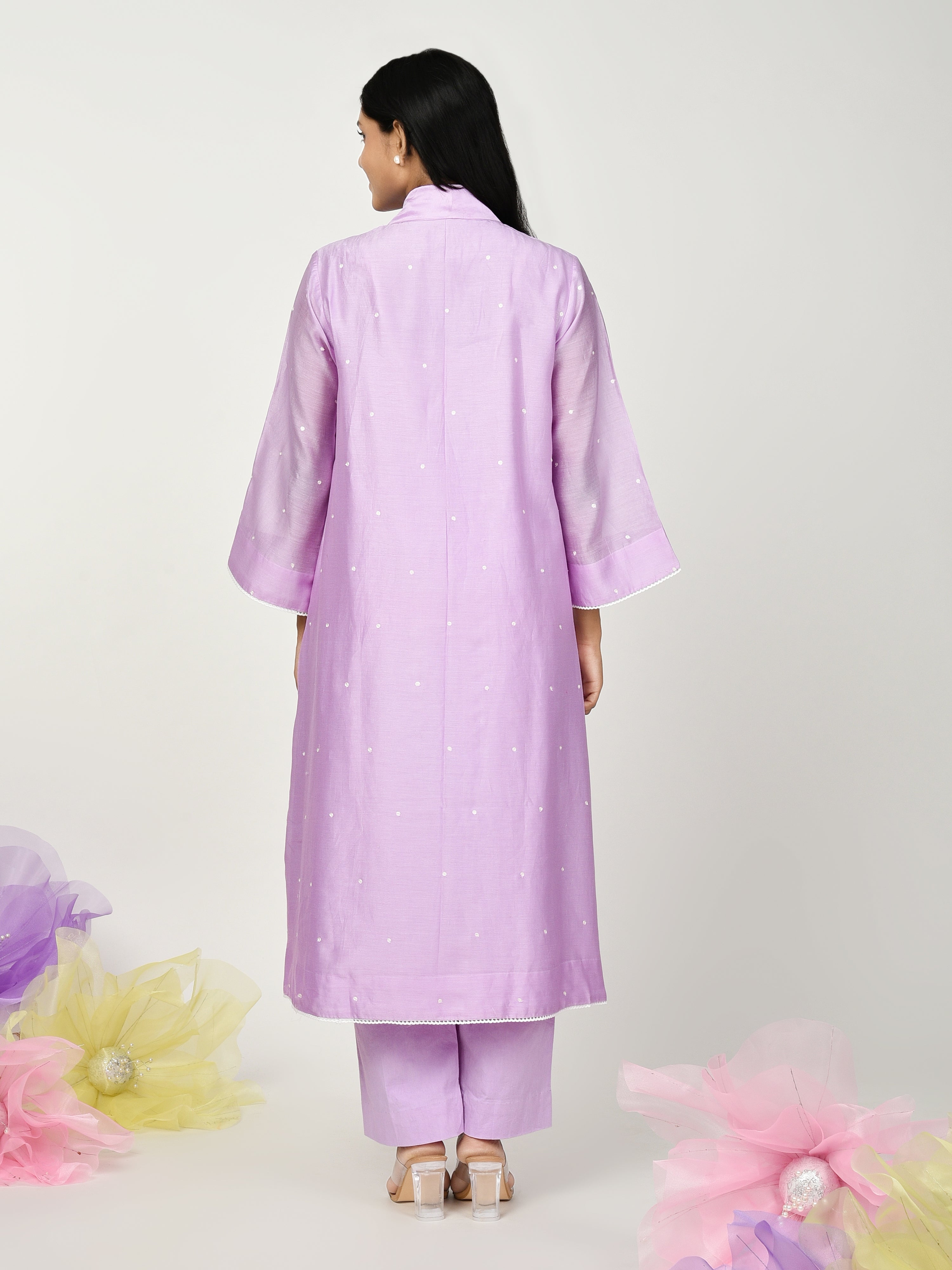 Purple Jacket Kurta Set