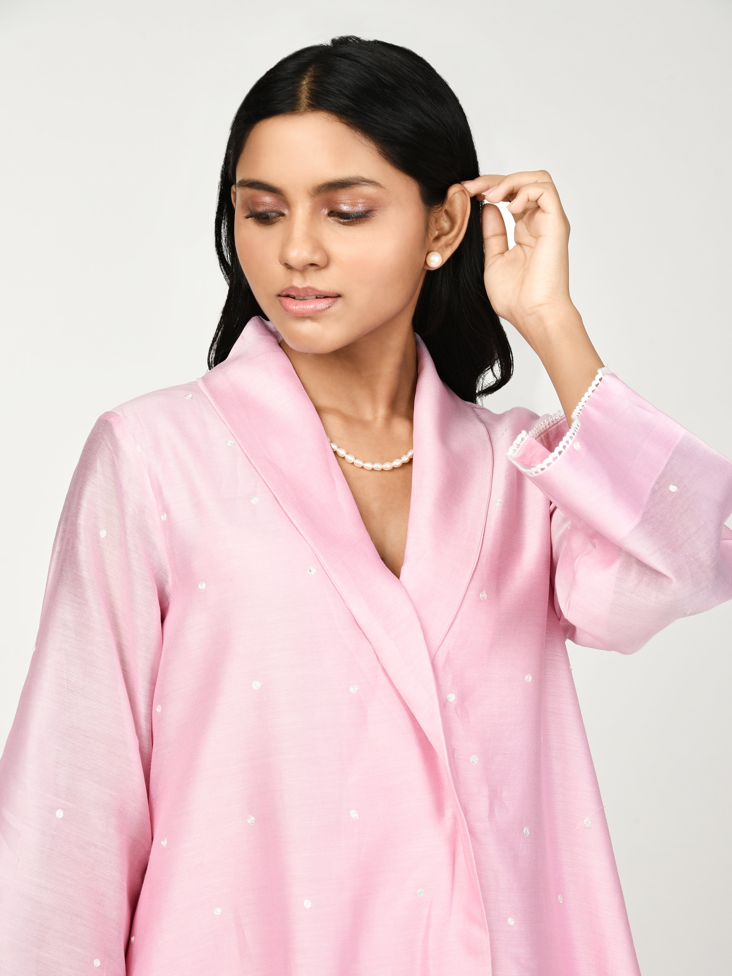 Pink Jacket Kurta Set