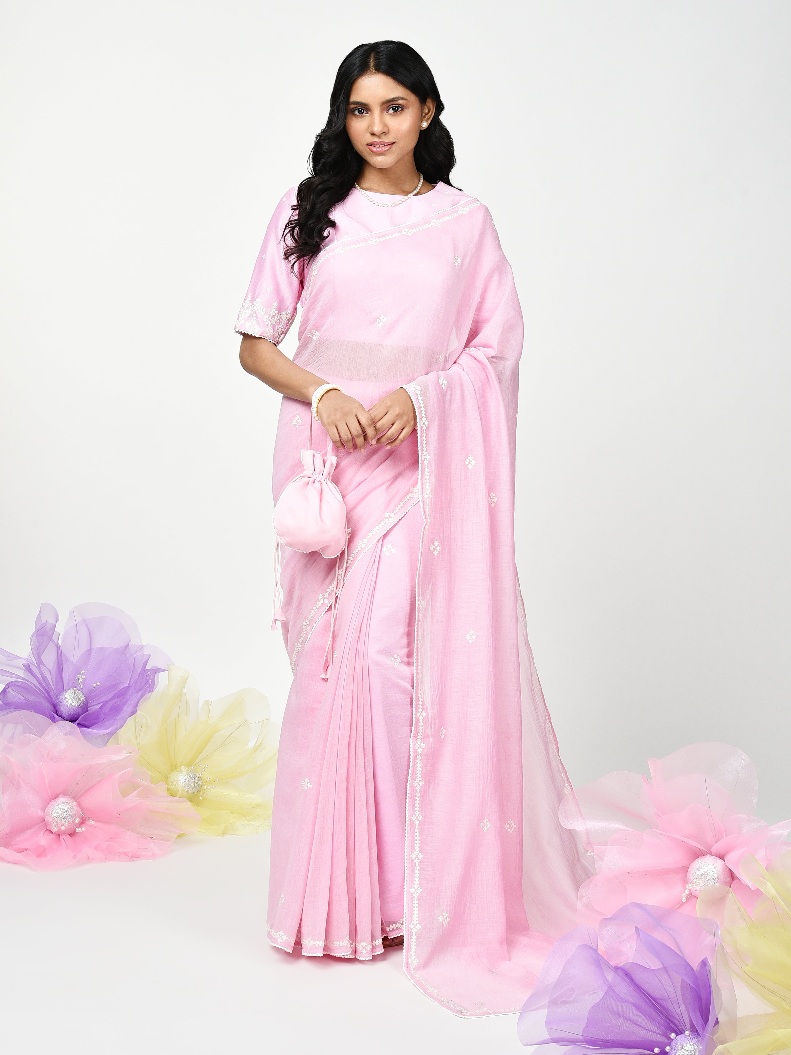 Pink Saree Set