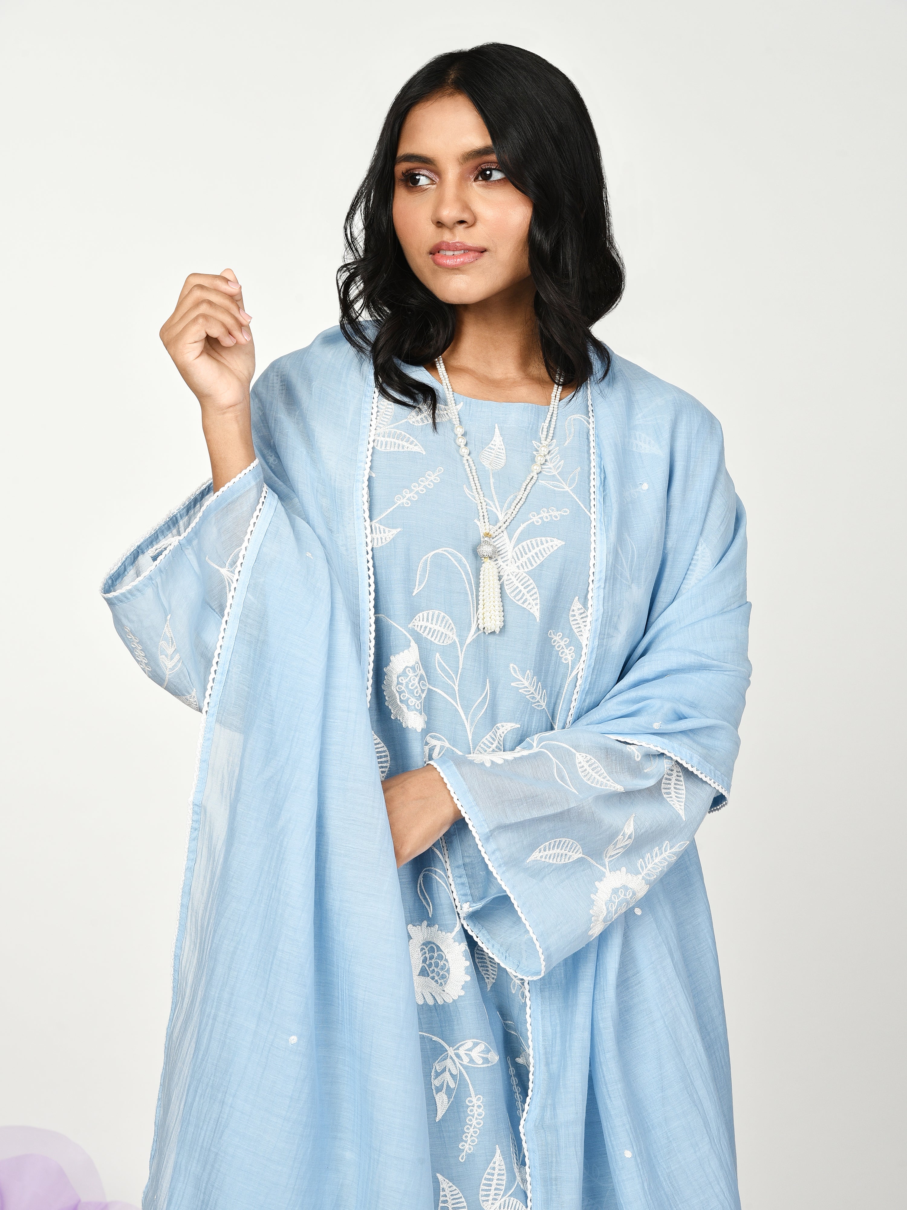 Blue Straight Kurta Set