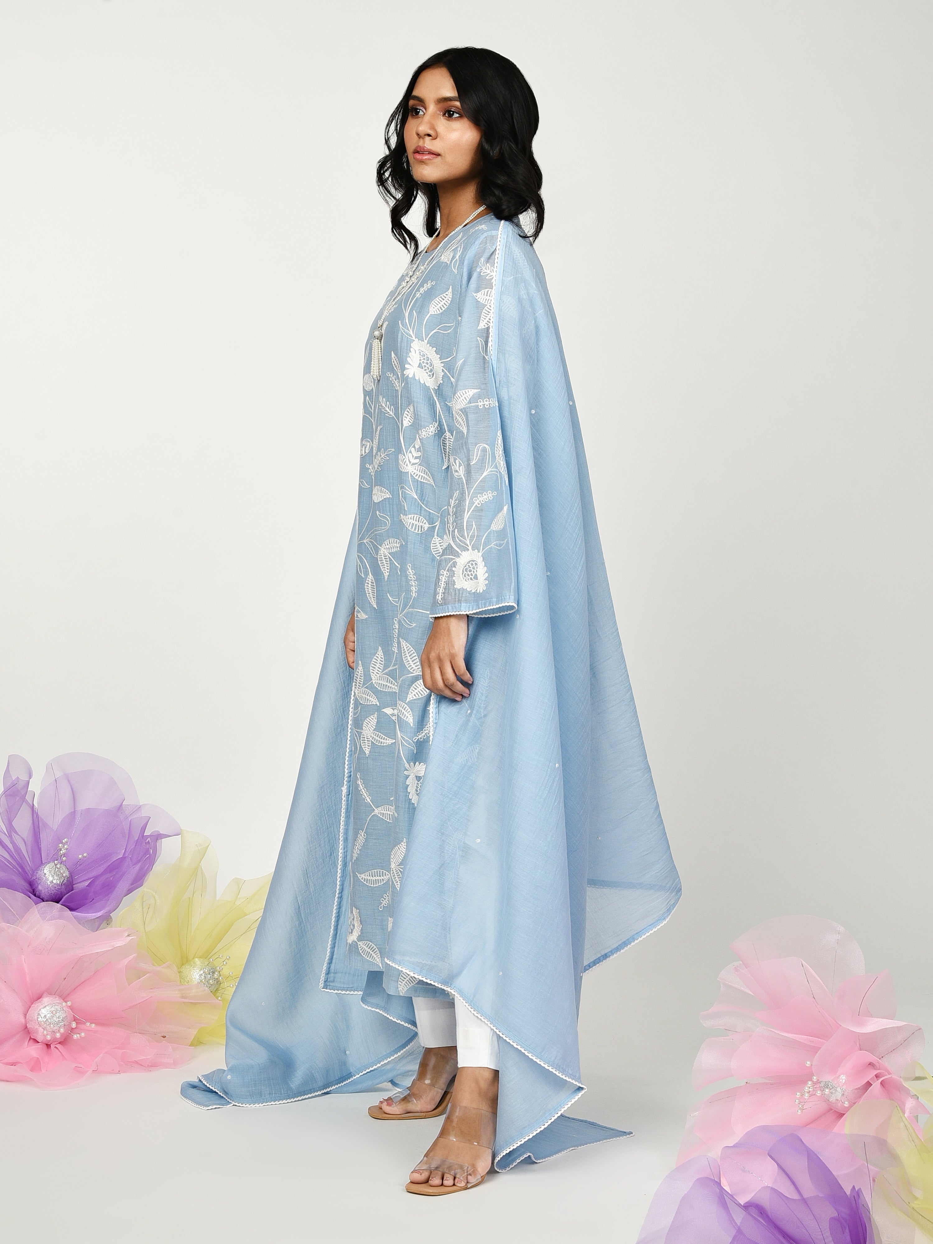 Blue Straight Kurta Set