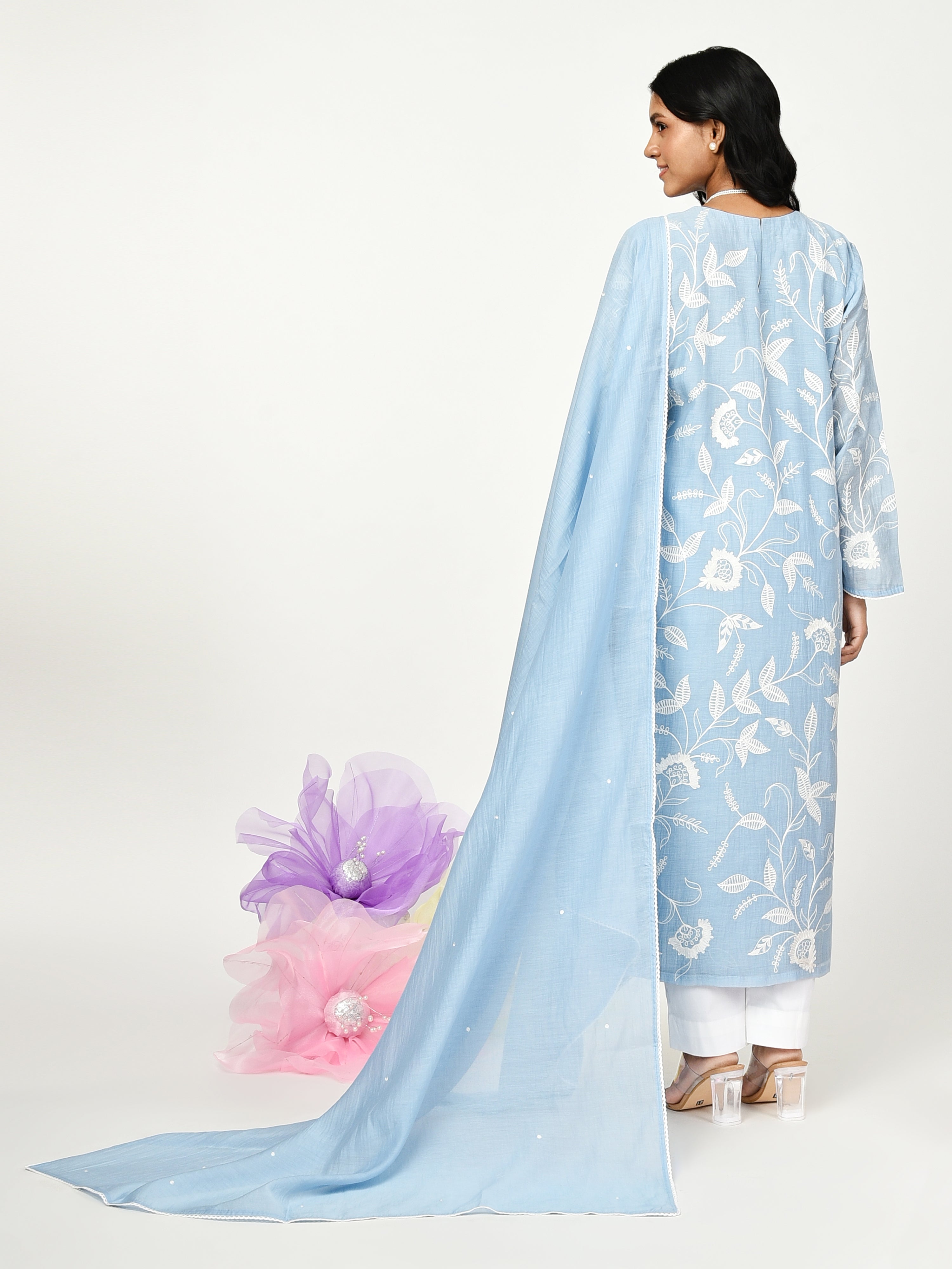 Blue Straight Kurta Set