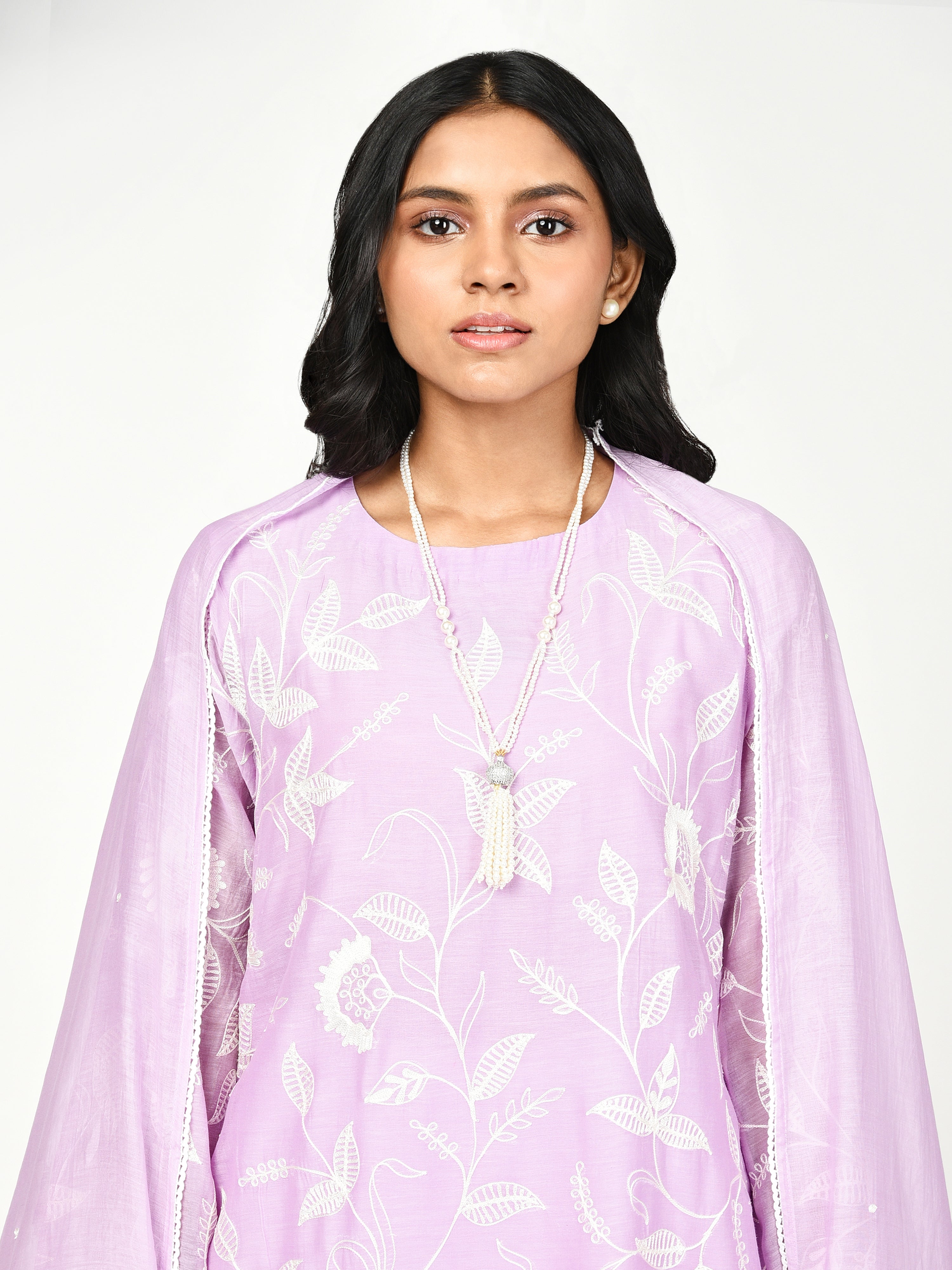 Purple Straight Kurta Set