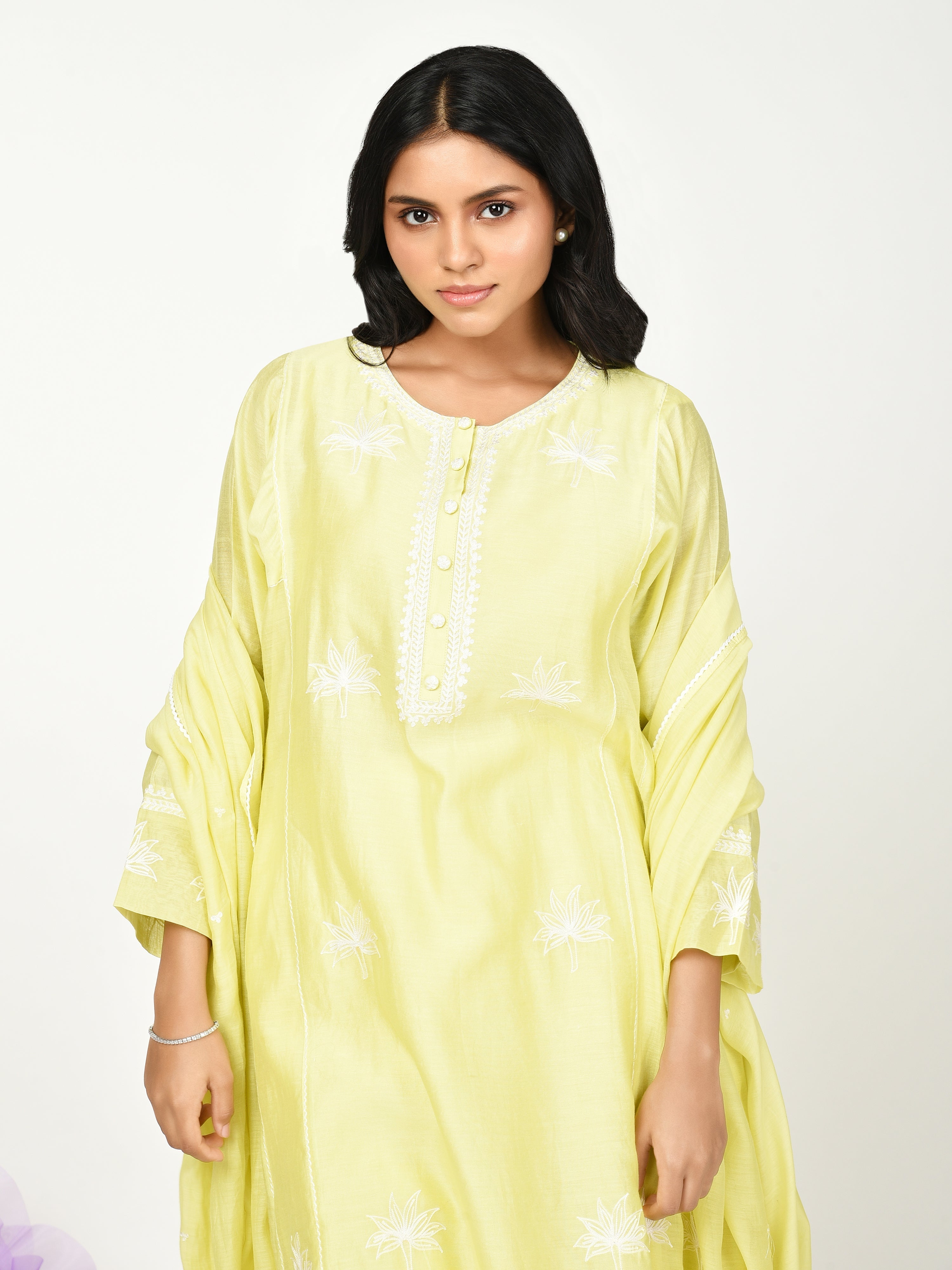 Yellow Kali kurta set