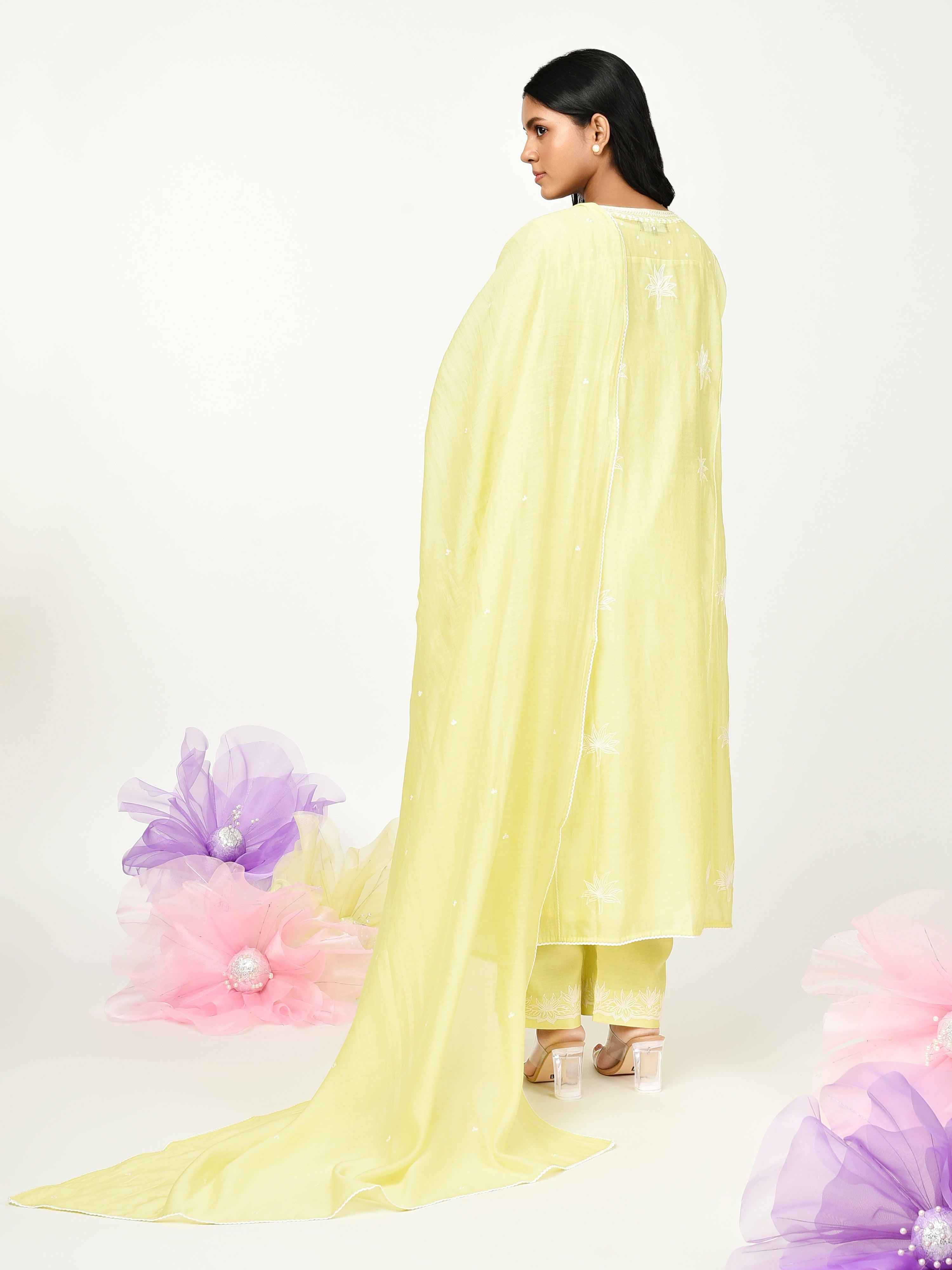 Yellow Kali kurta set