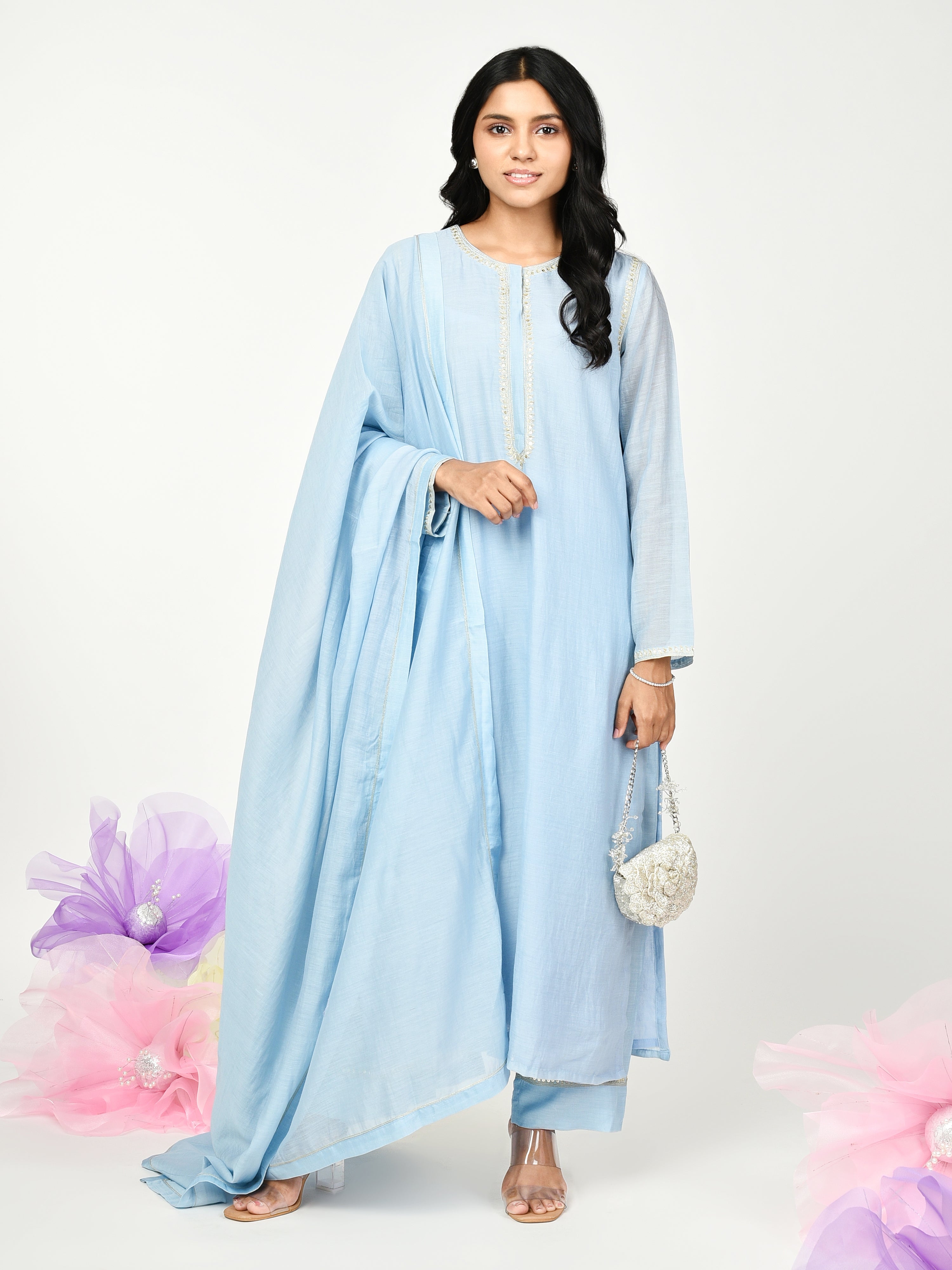 Blue Straight Kurta Set