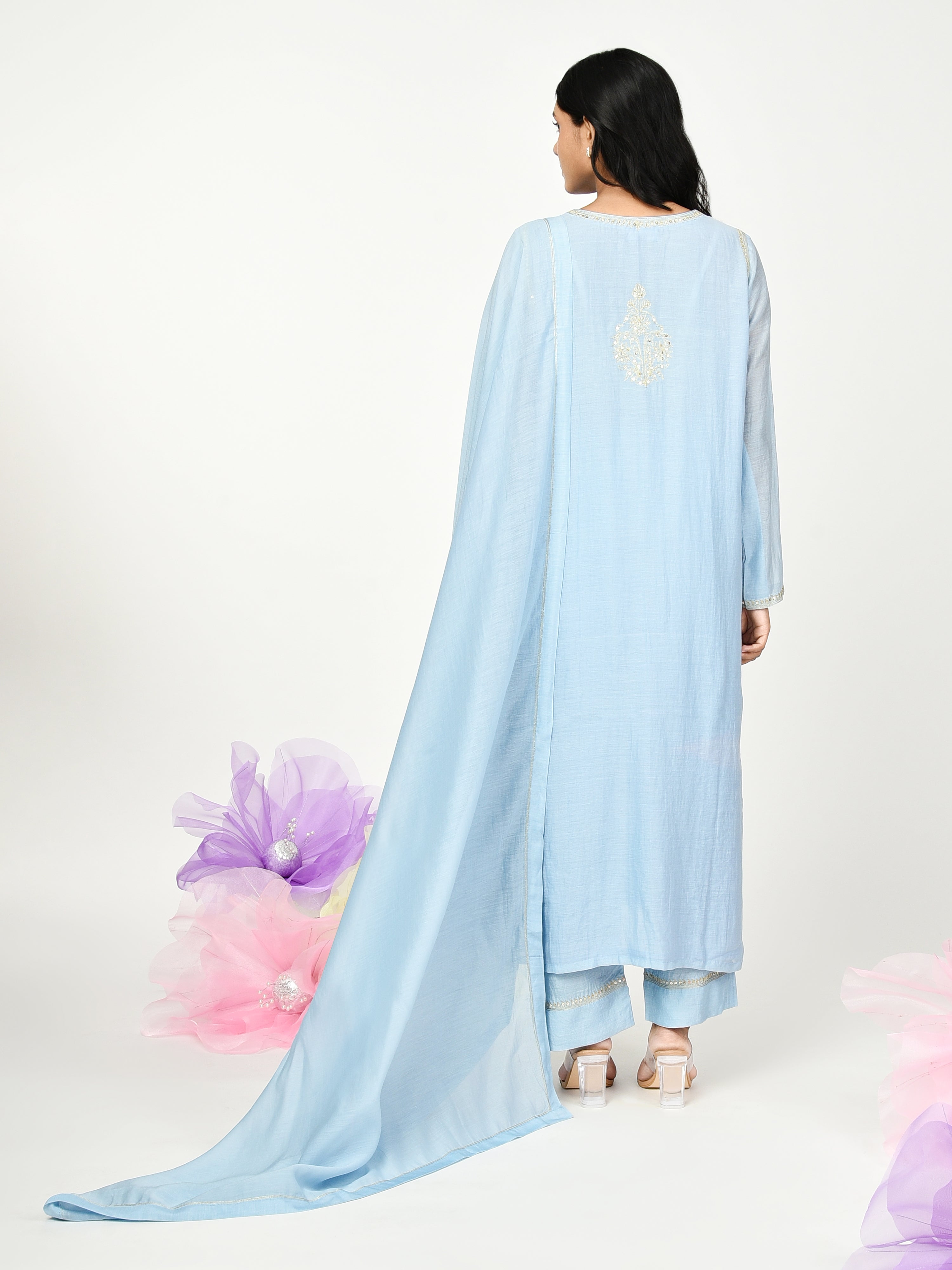 Blue Straight Kurta Set