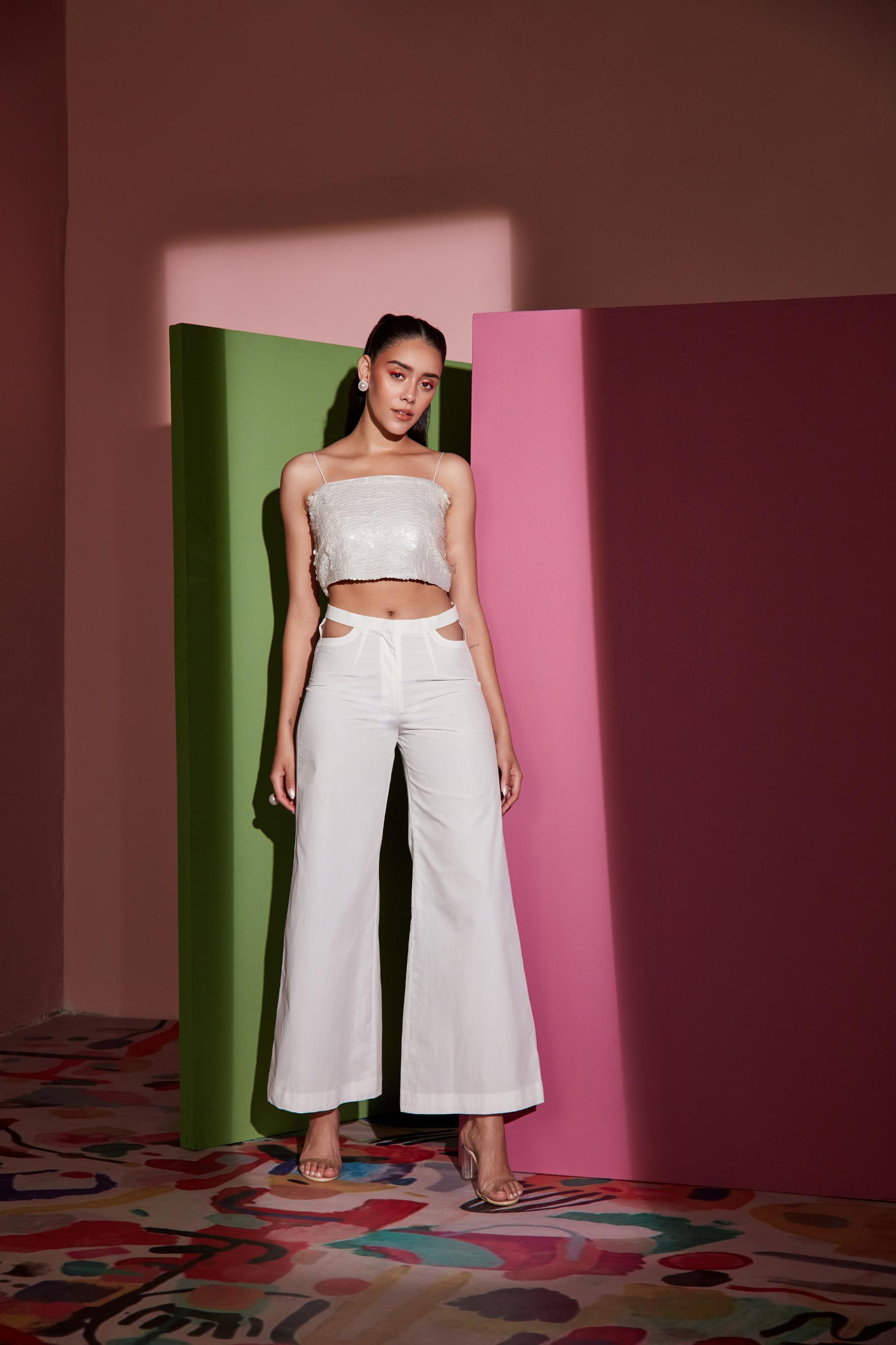 CUT OUT WAIST PANTS