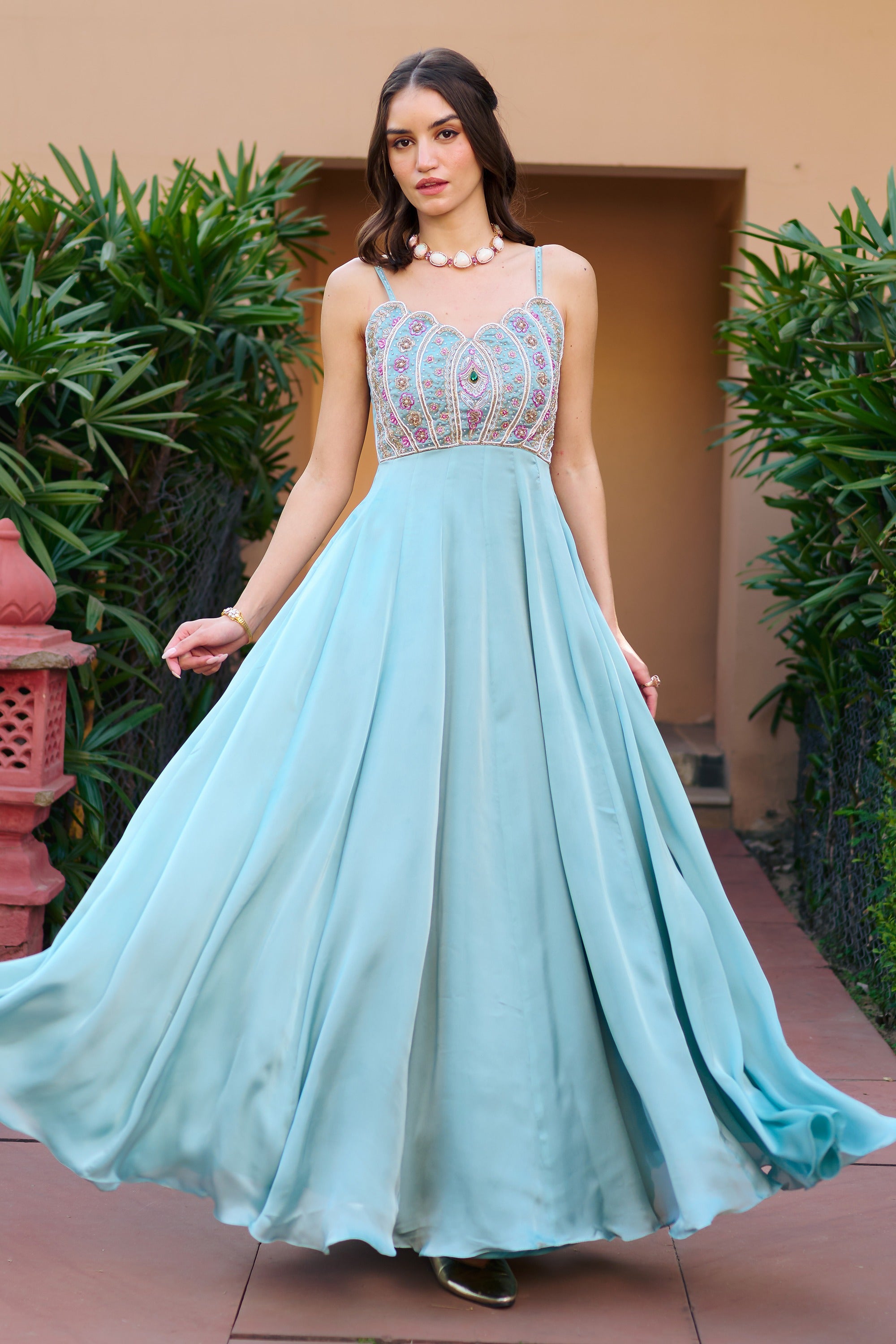 Modern Light Green Gown