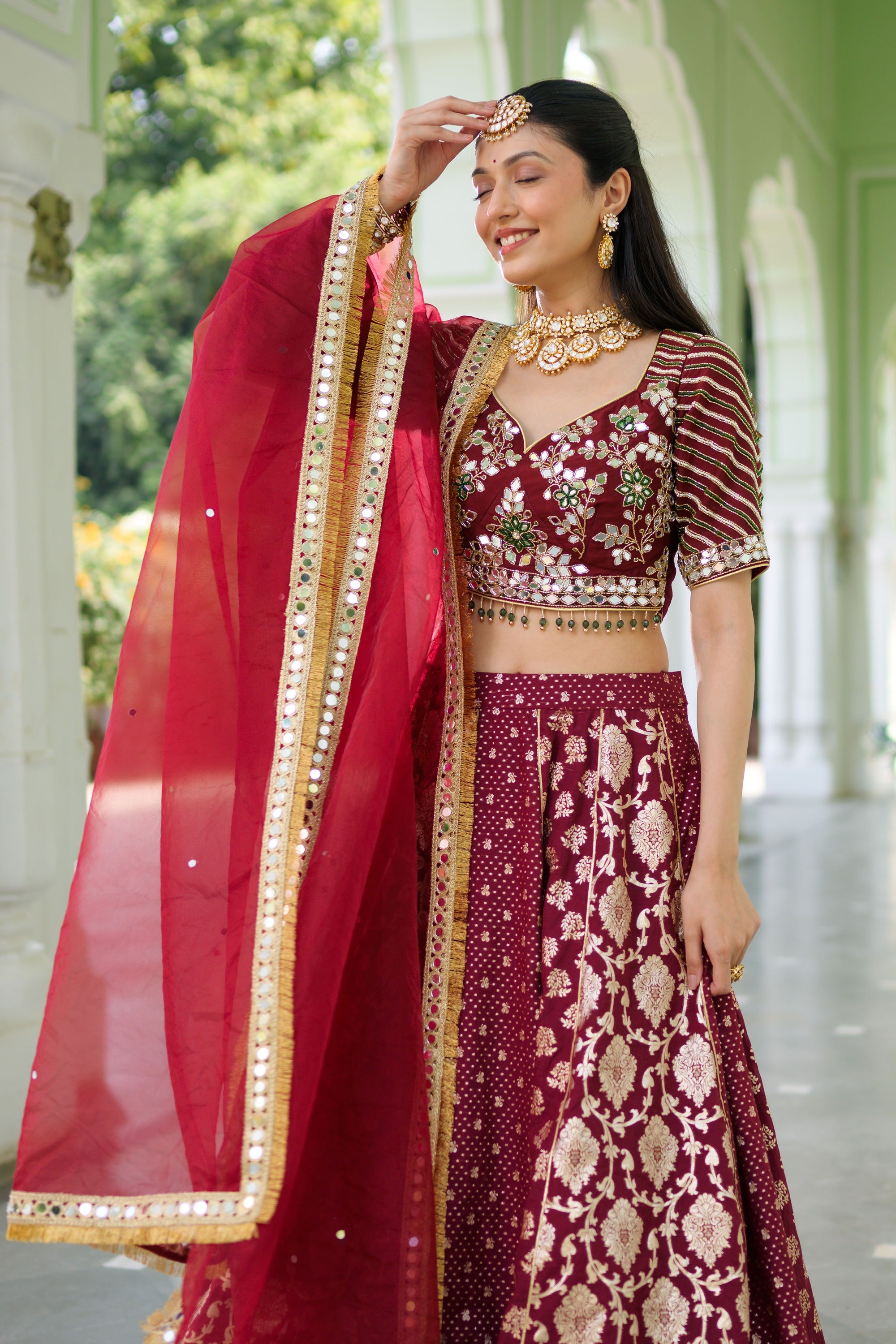 Maroon Lehenga Set