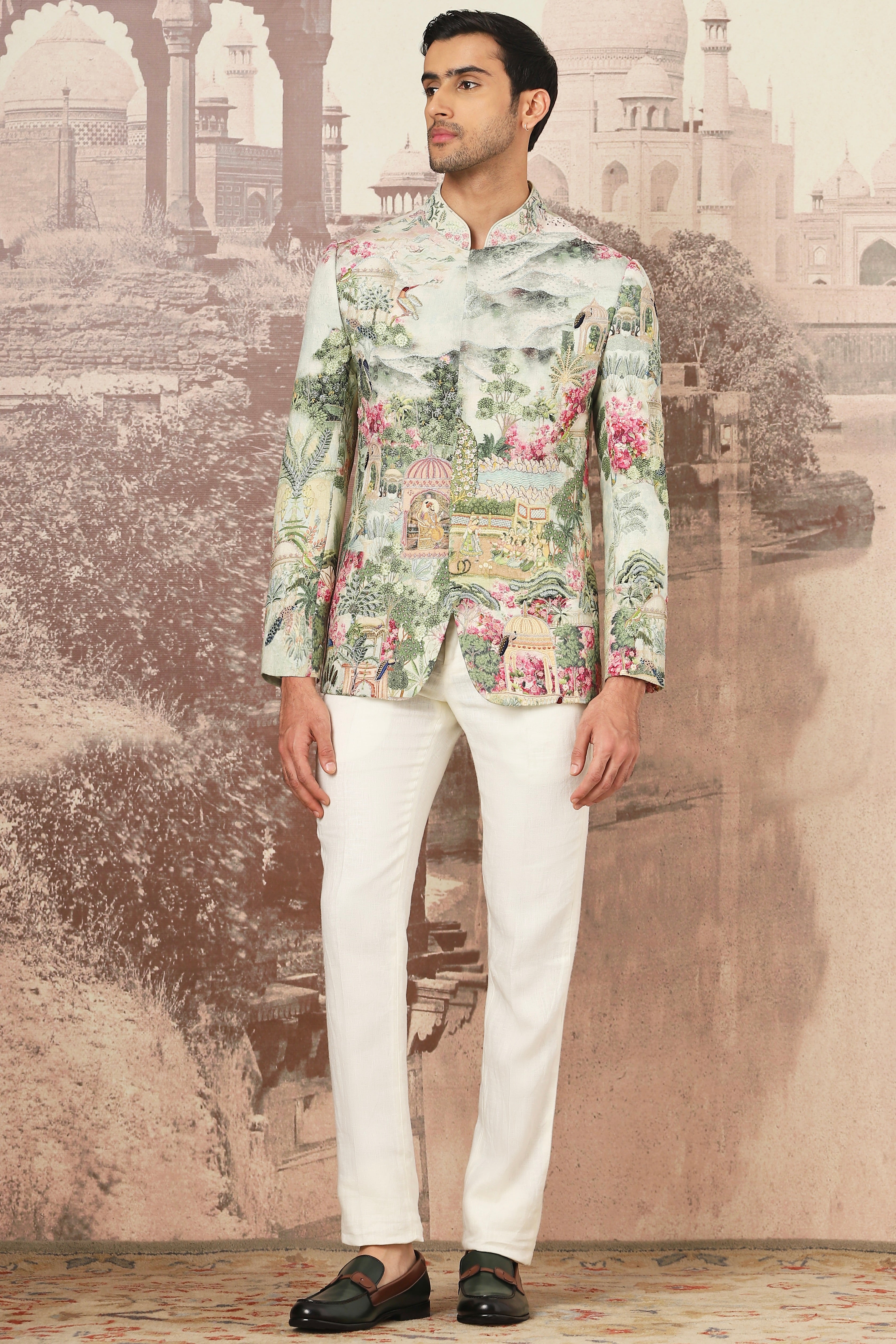 Mughal Oasis Embroidered Bandhgala Set