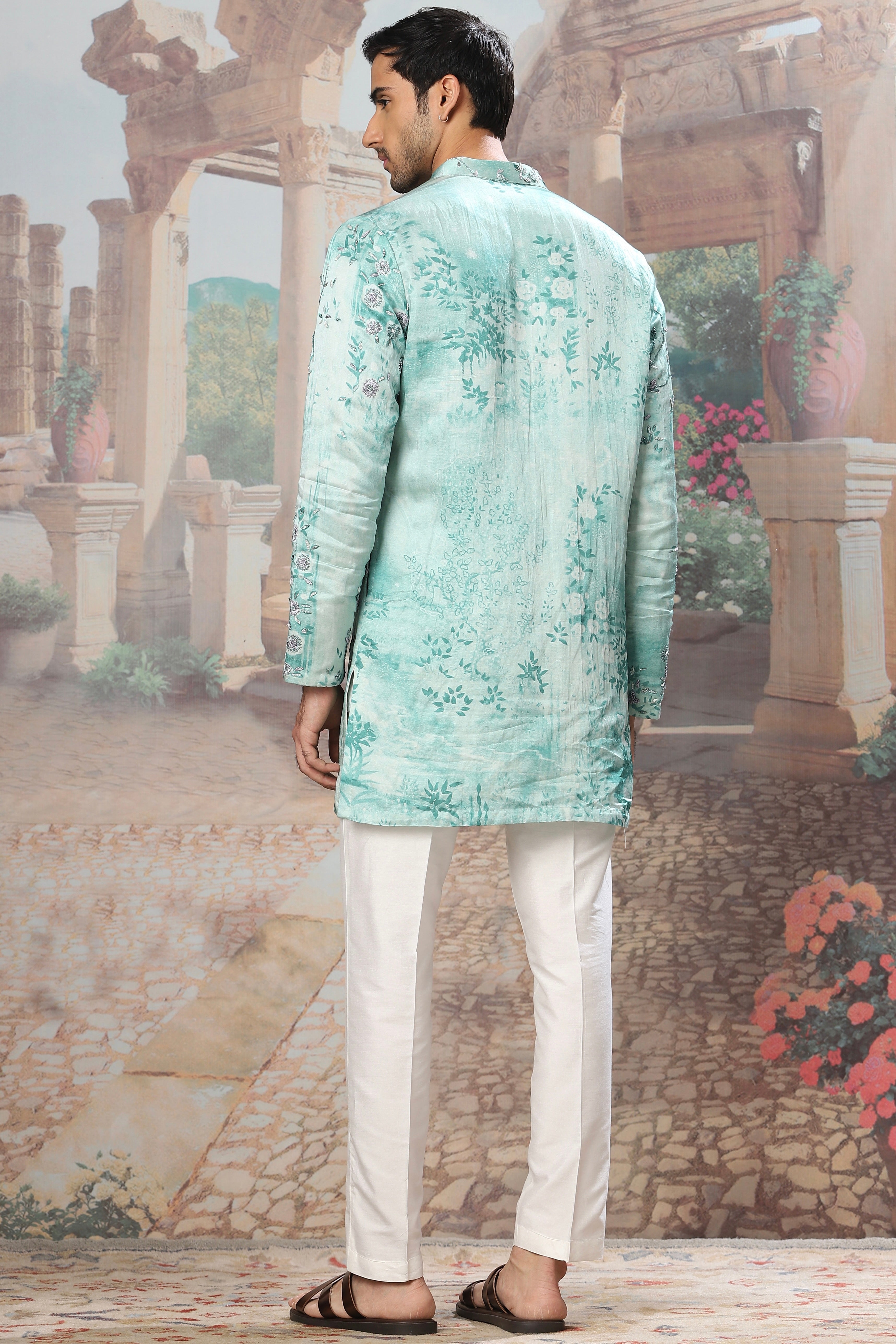 The Sage Blossom Hand Embroidered Kurta Set