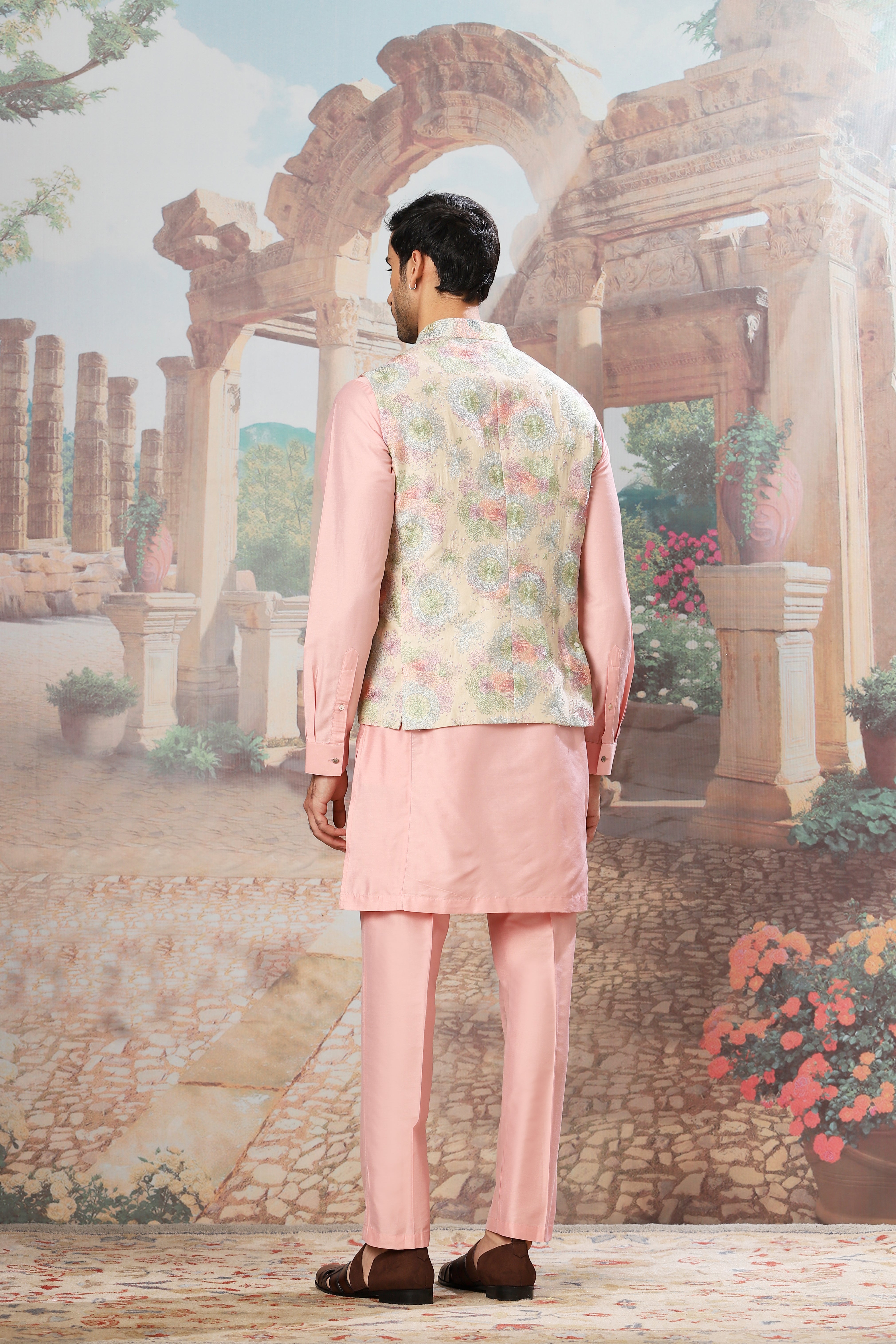 The Eden Bloom Embroidered Kurta Bundi Set