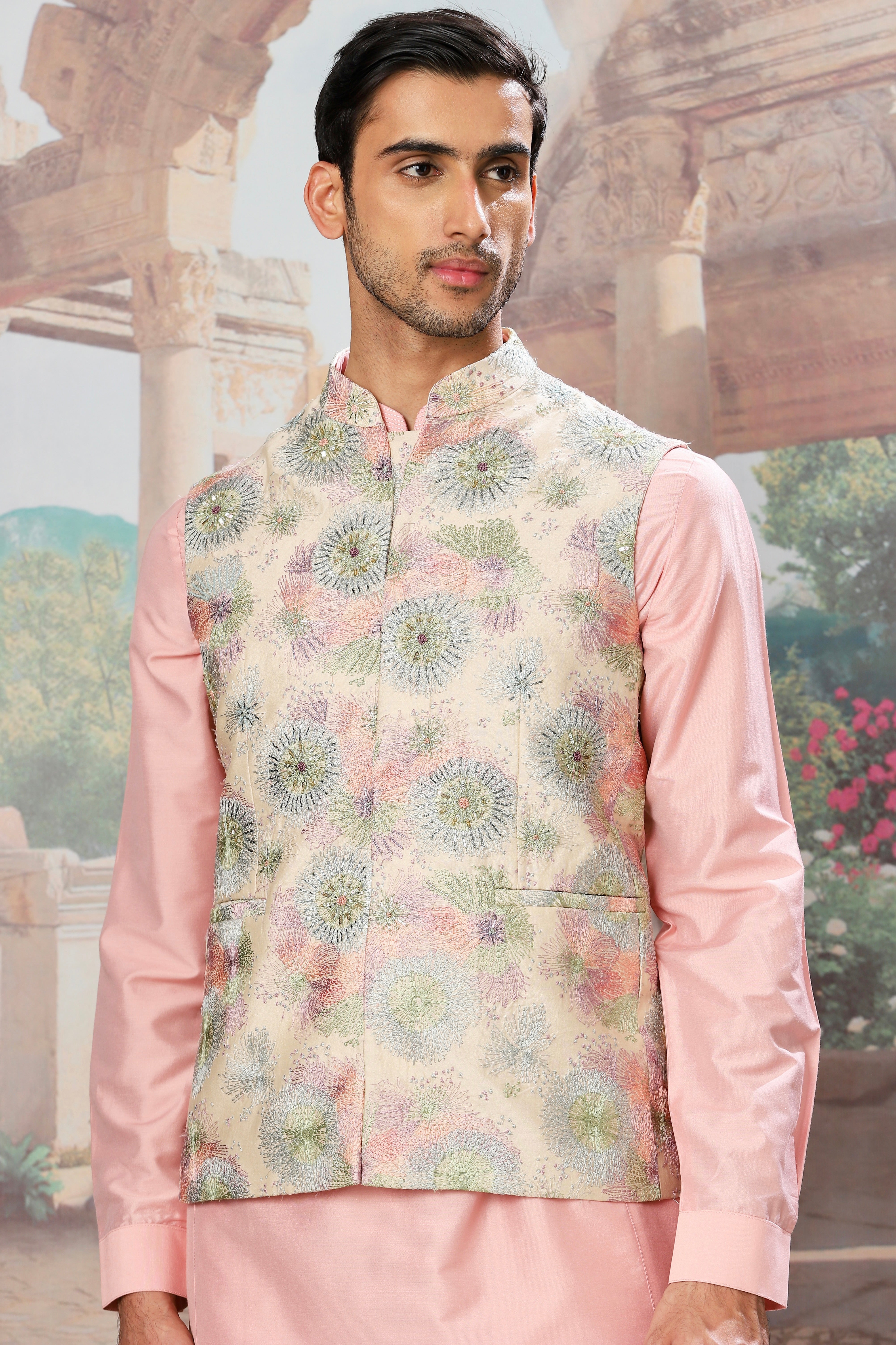 The Eden Bloom Embroidered Kurta Bundi Set
