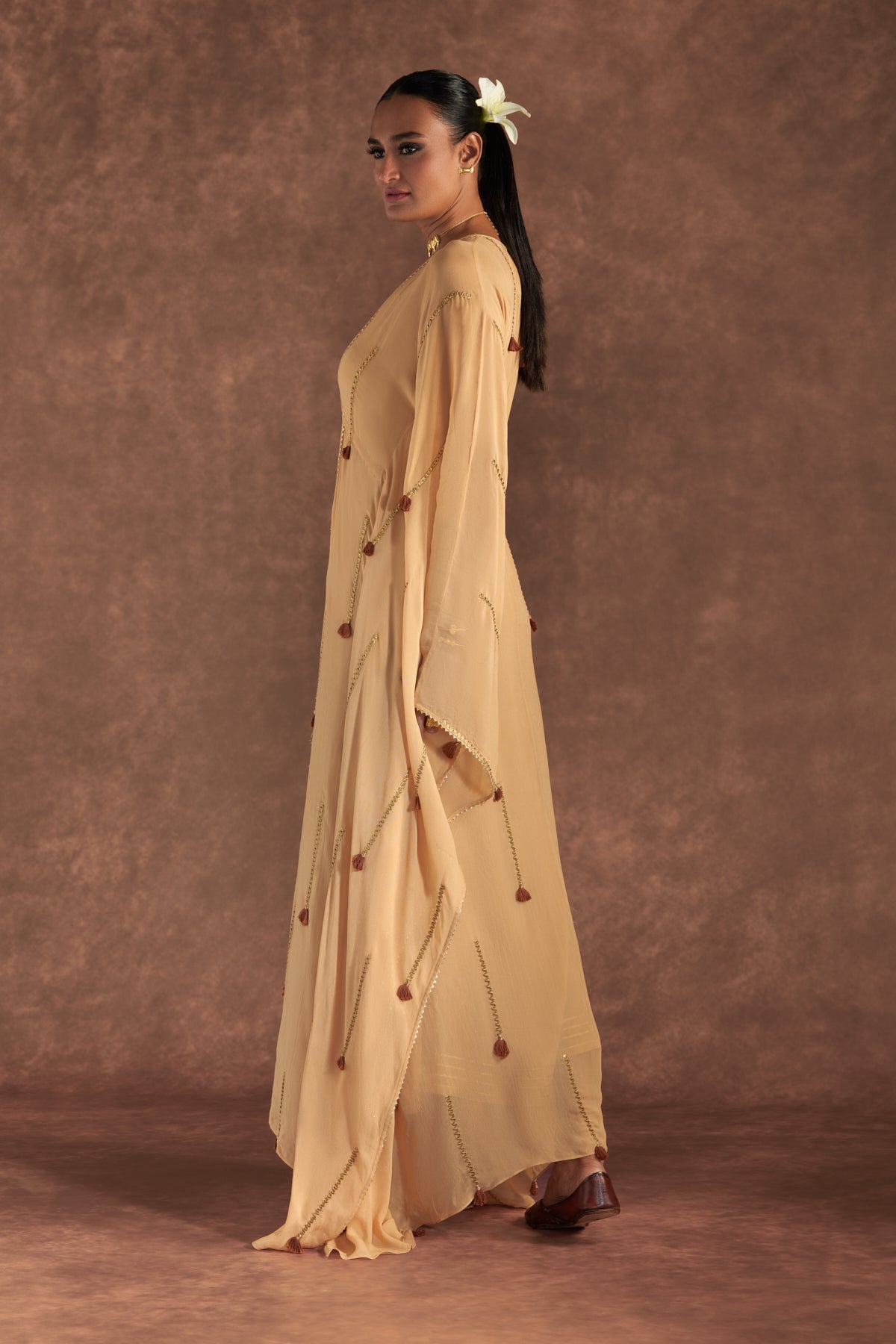 OATMEAL 'PAAN-PATTI' COVER-UP KAFTAN