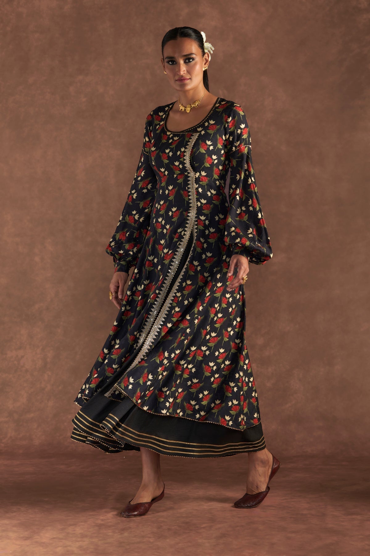 BLACK IRISBUD KURTA DRESS