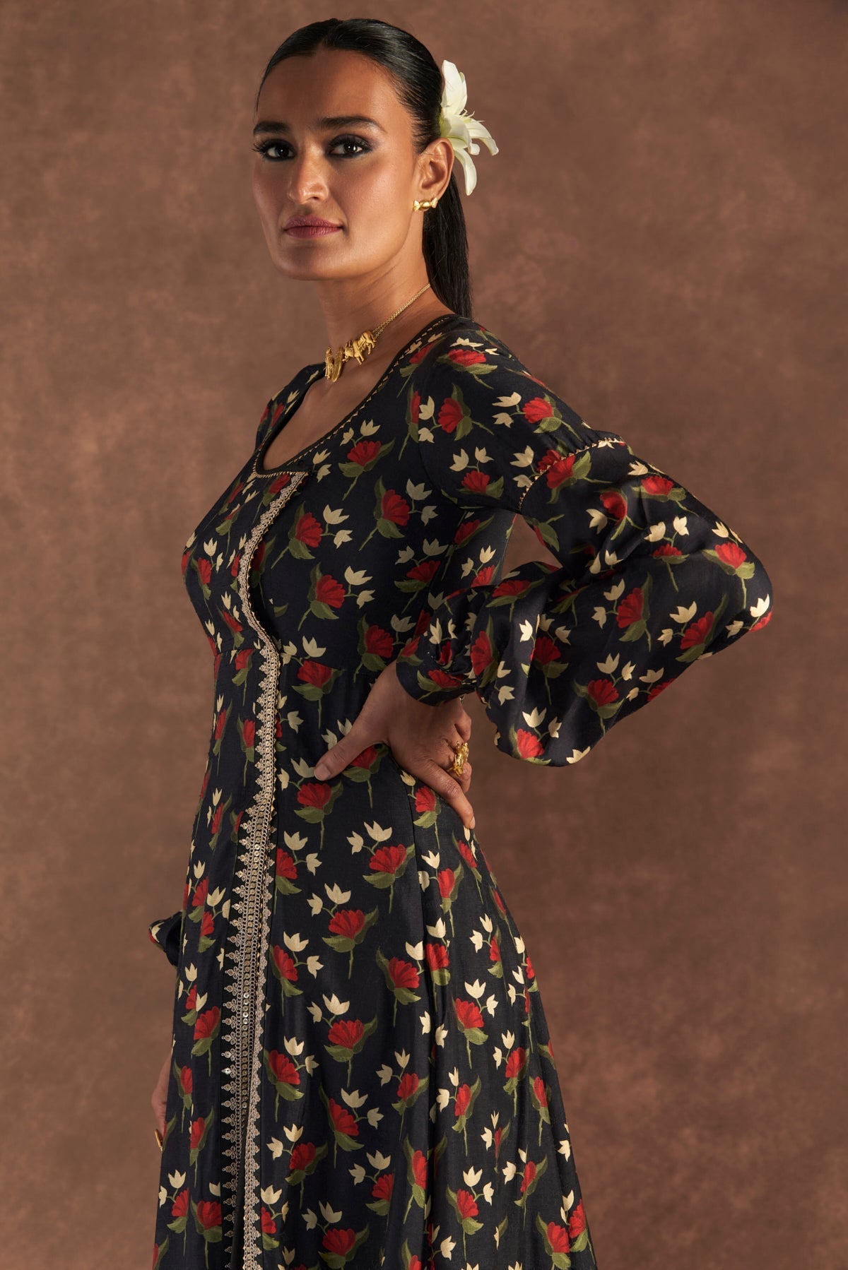BLACK IRISBUD KURTA DRESS