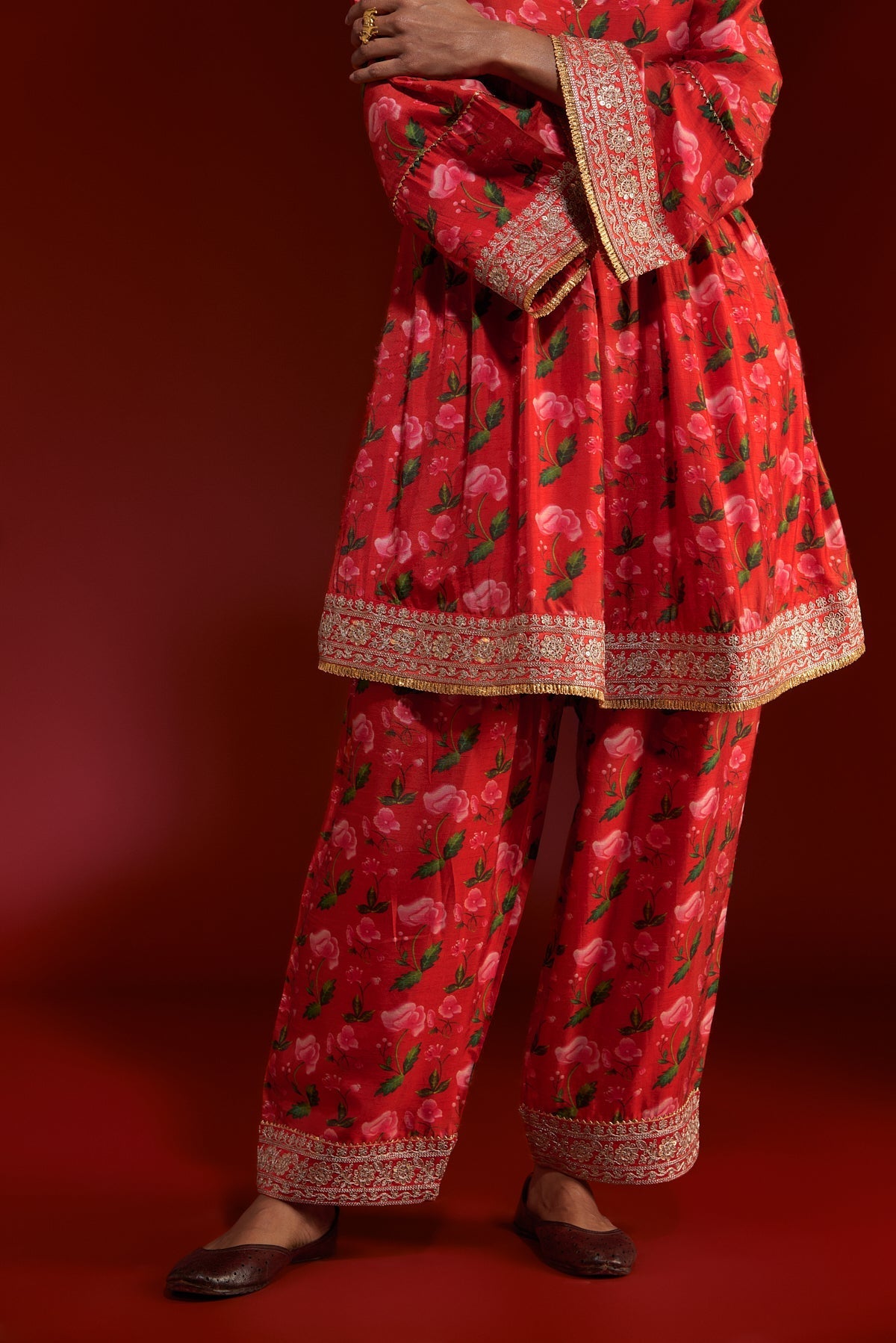 RED RAIN LILY SALWAR SET