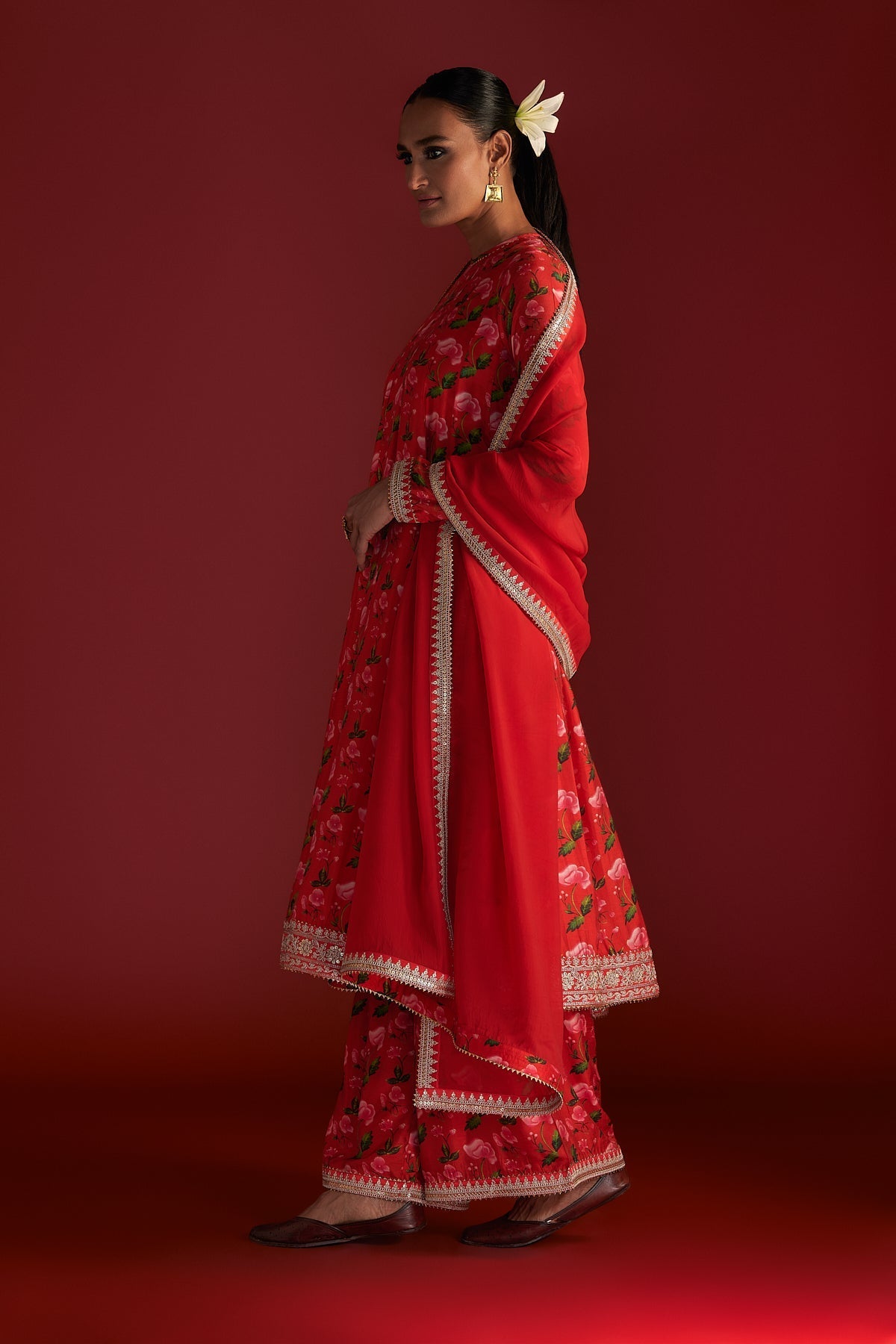 RED RAIN LILY CULOTTE SET