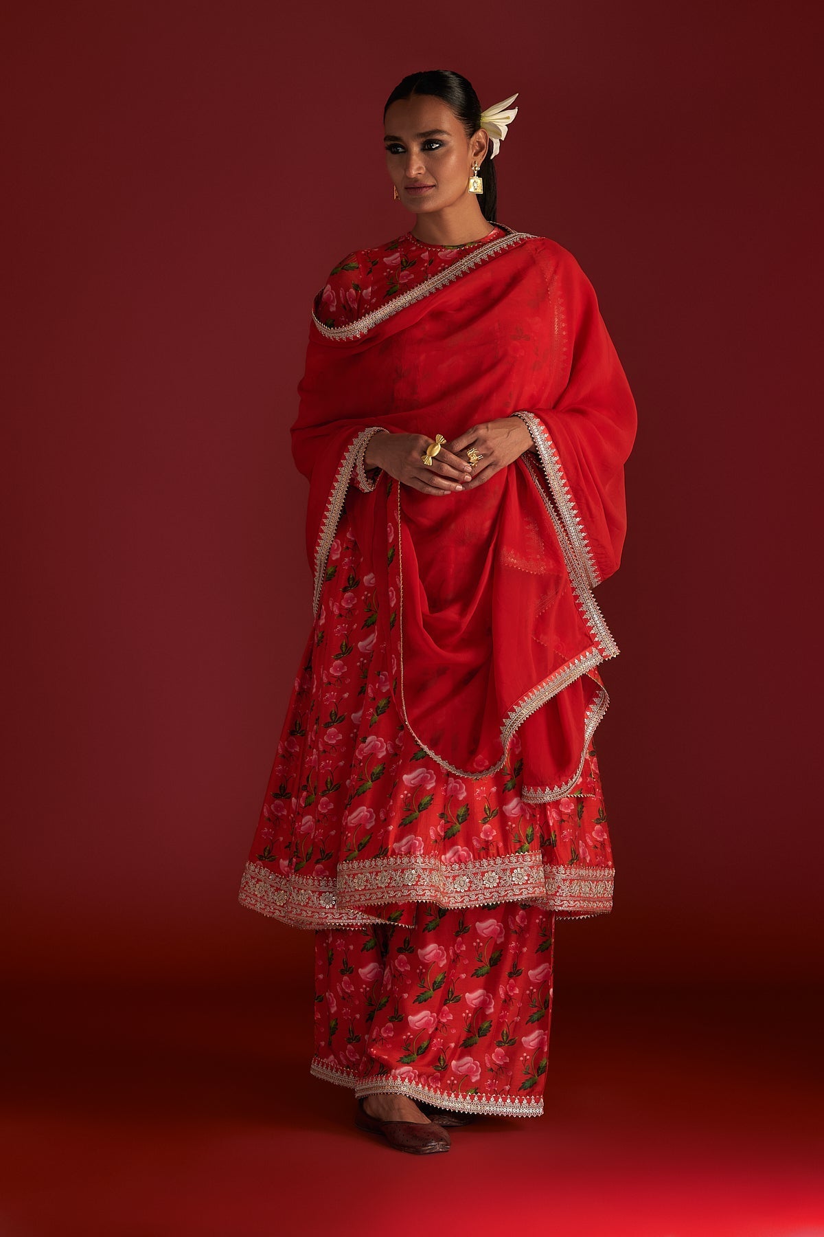 RED RAIN LILY CULOTTE SET
