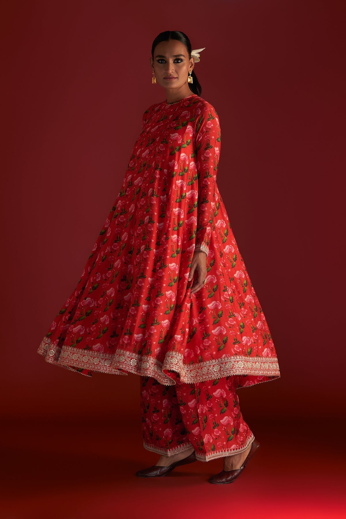 RED RAIN LILY CULOTTE SET