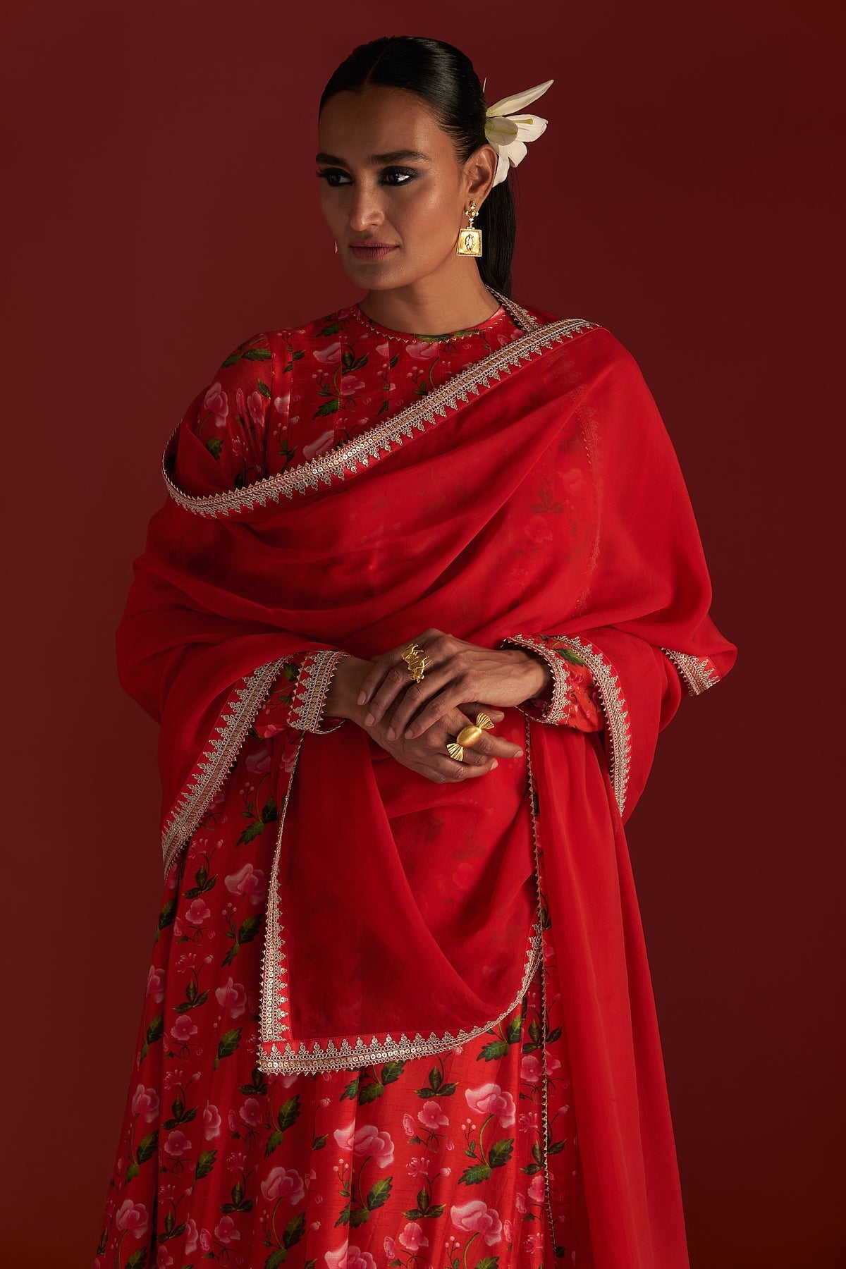 RED RAIN LILY CULOTTE SET