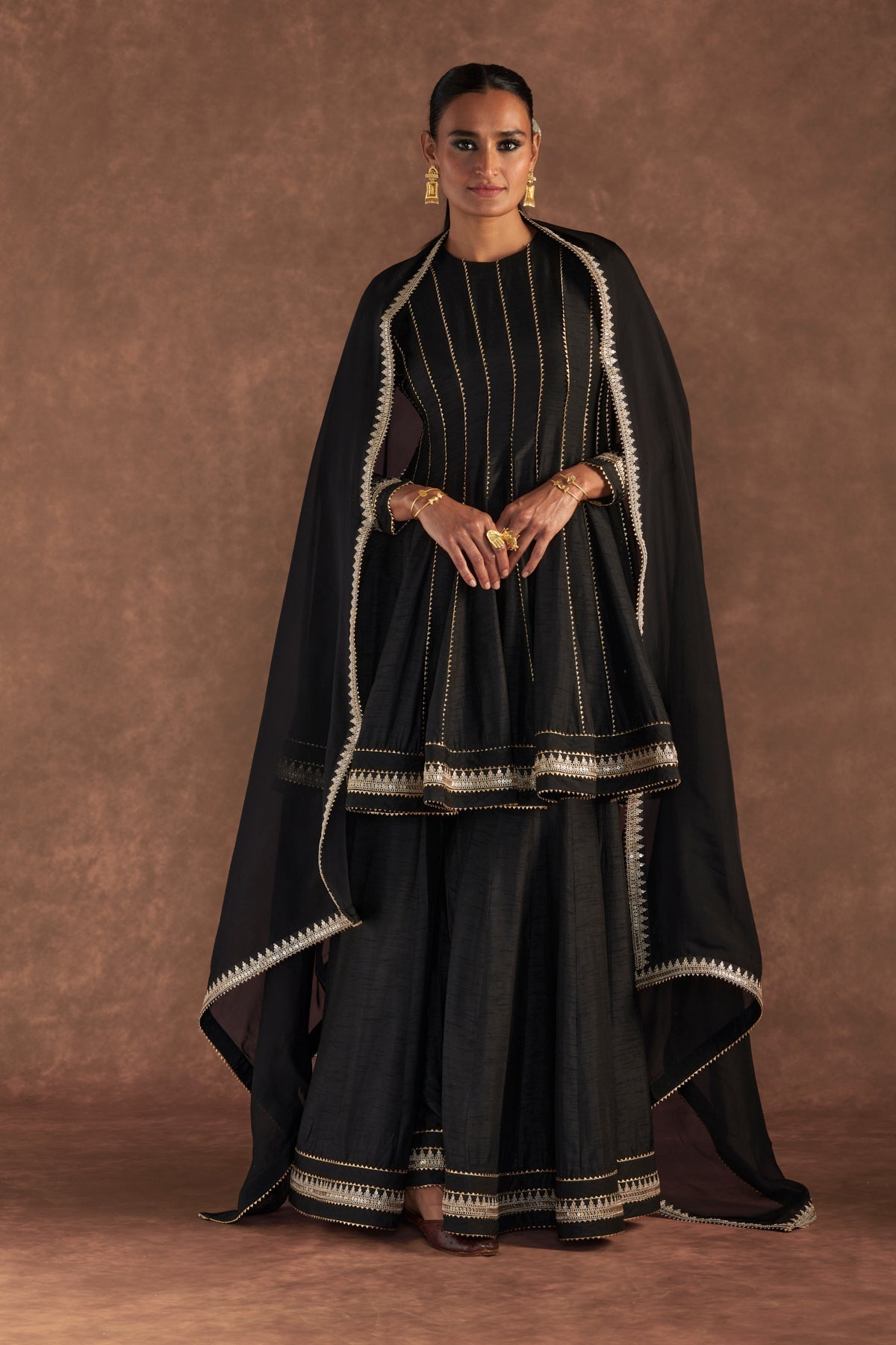 BLACK SHARARA SET