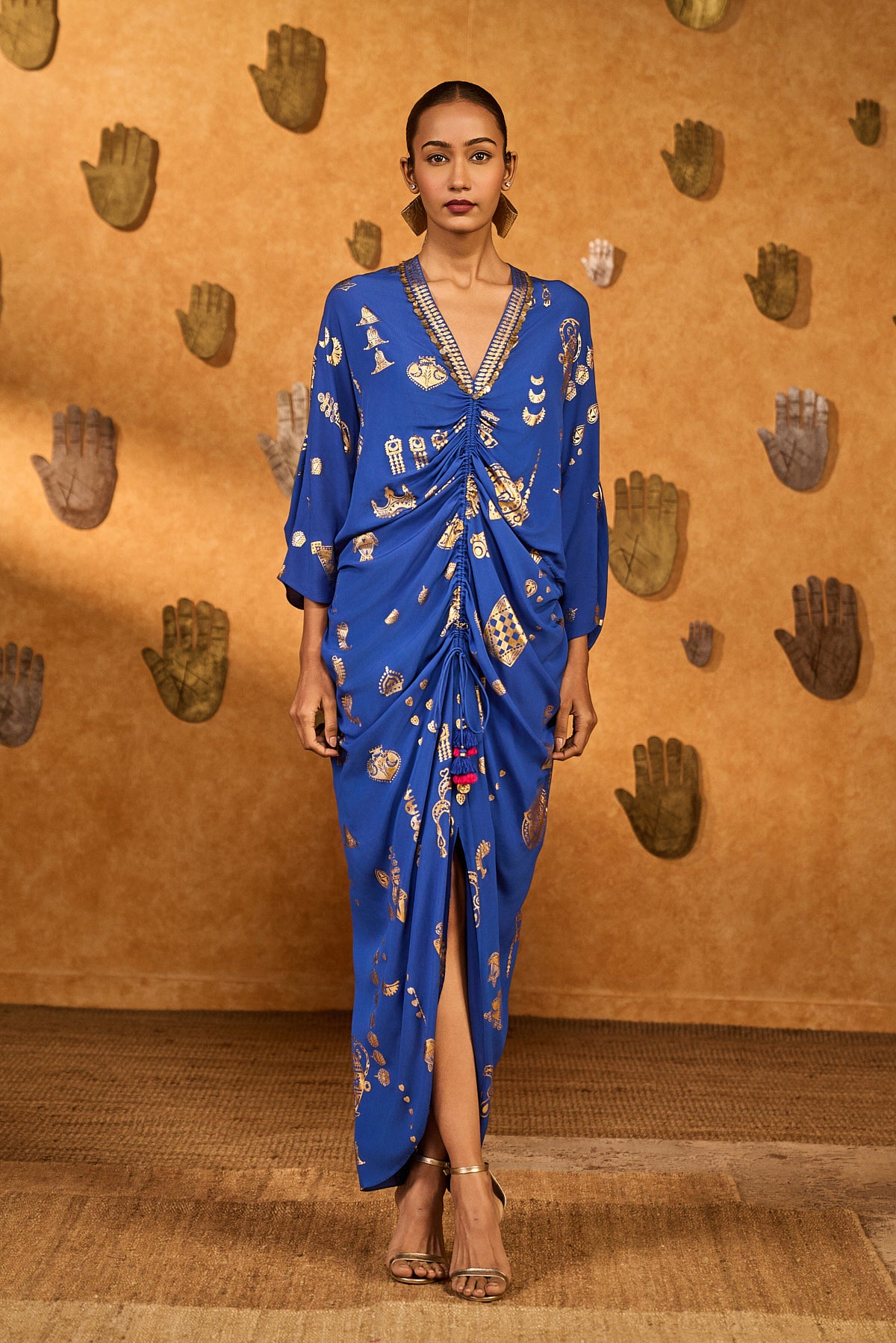 BLUE GILDED FOLKSTONE KAFTAN