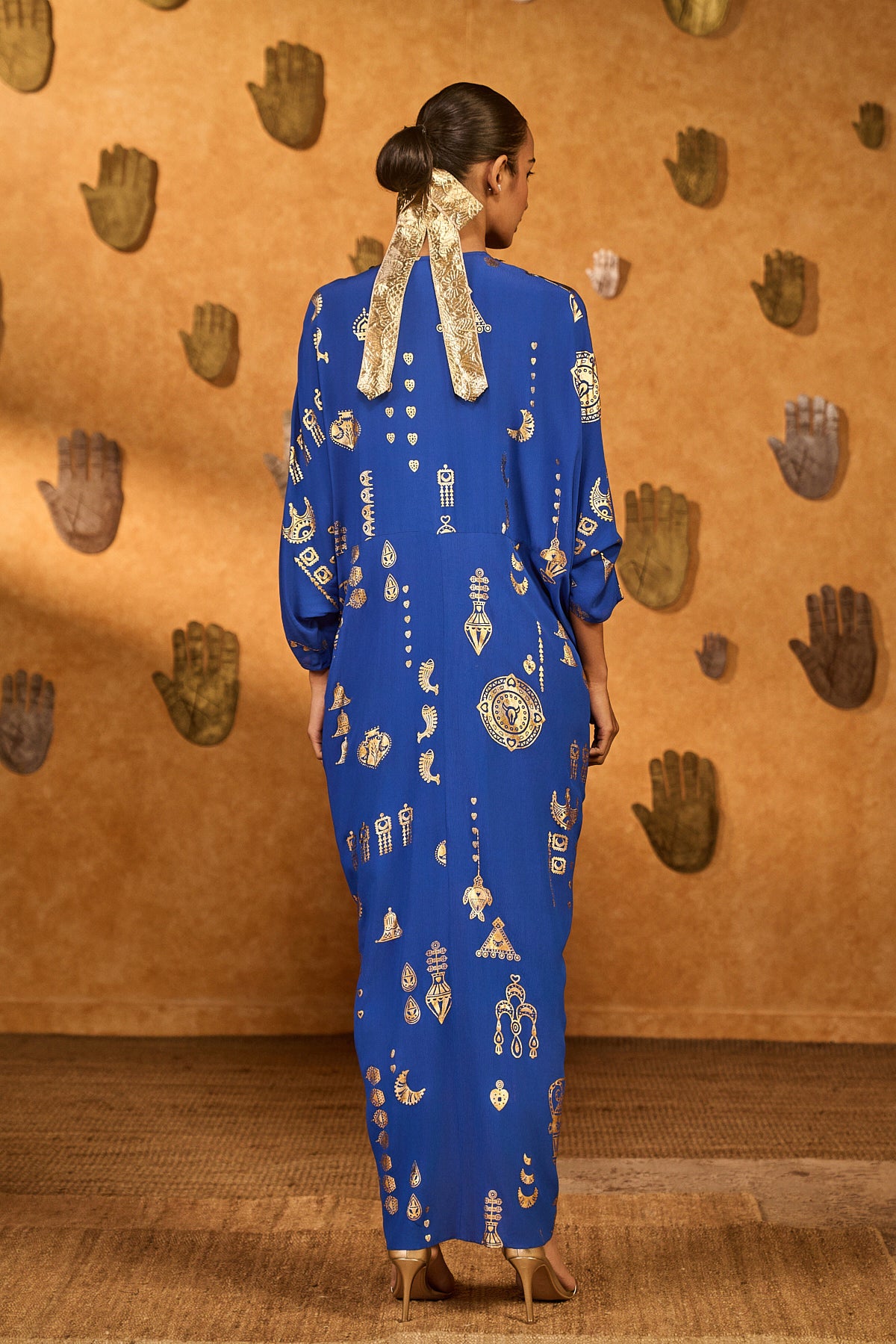 BLUE GILDED FOLKSTONE KAFTAN