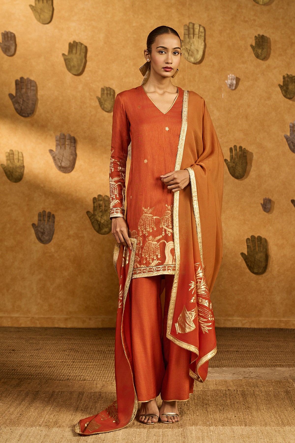 RUST ZEN KURTA SET