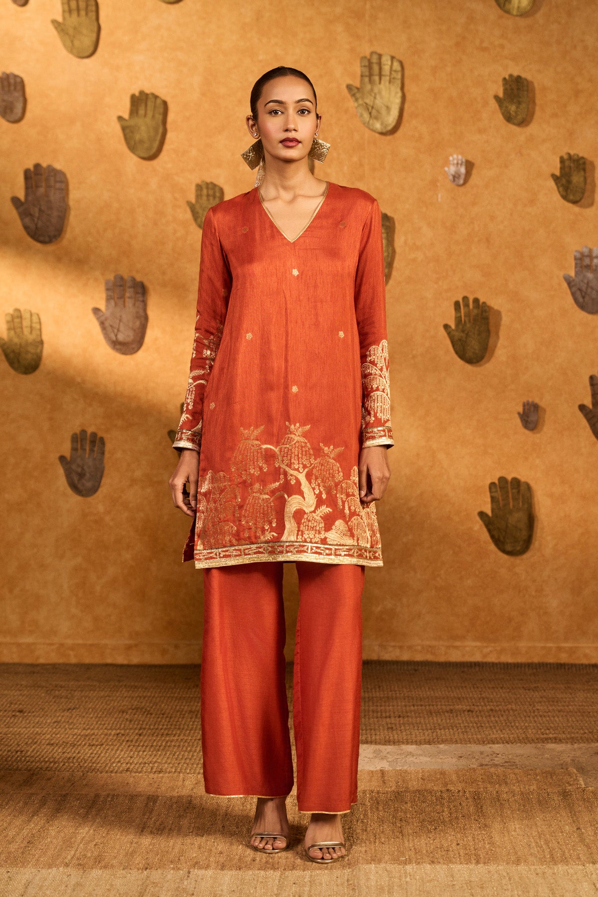RUST ZEN KURTA SET