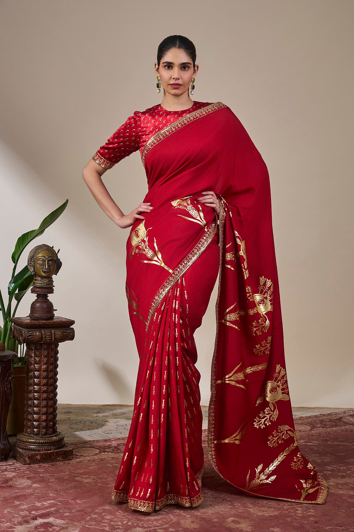 Crimson Khari Saree