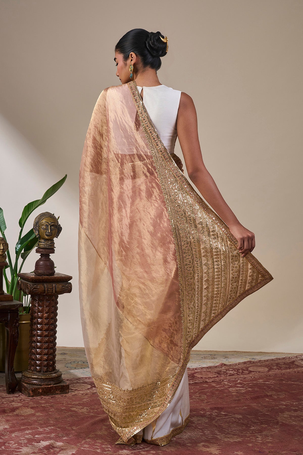 Ivory Botanica Saree