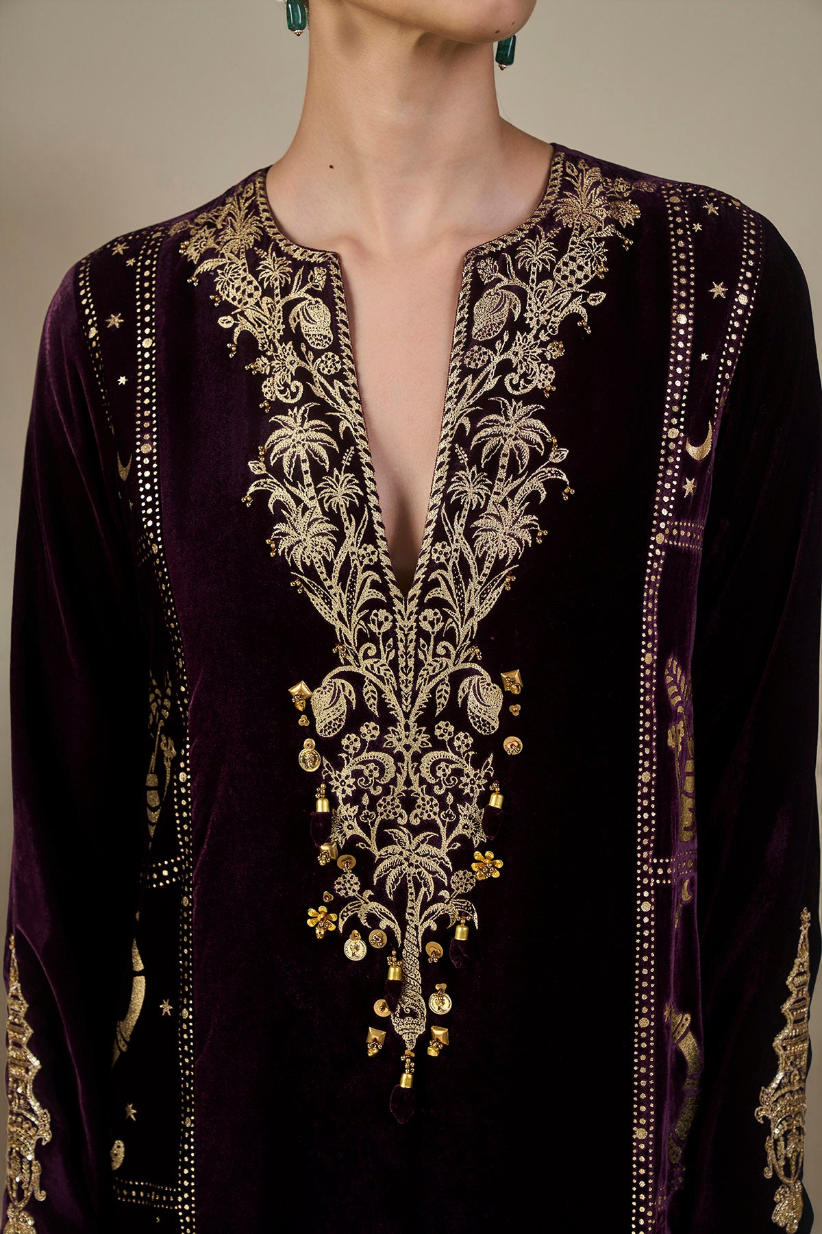 Plum Tropical Stardust Kaftan