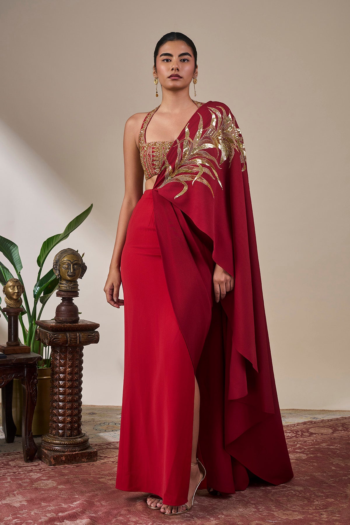 Rang Laal Drape Skirt Set