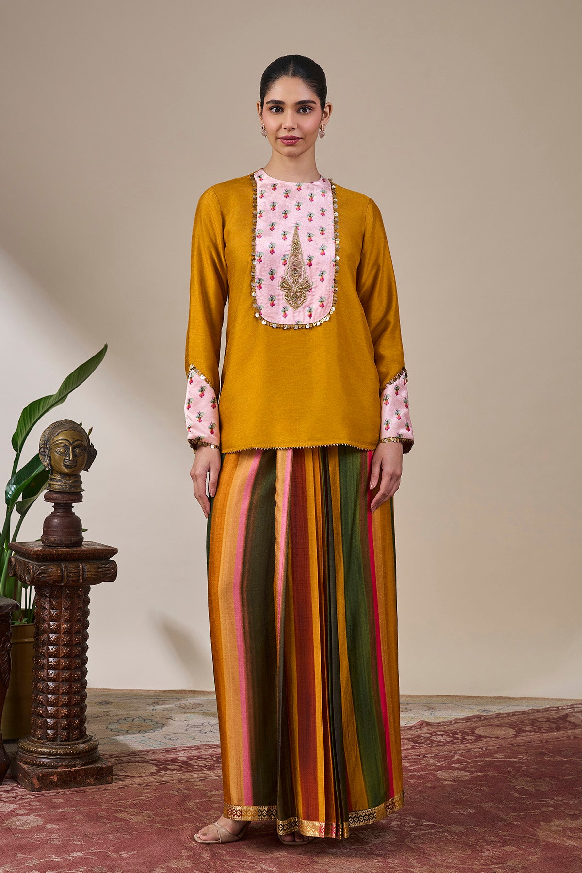 Spice Stripes Veshti Set