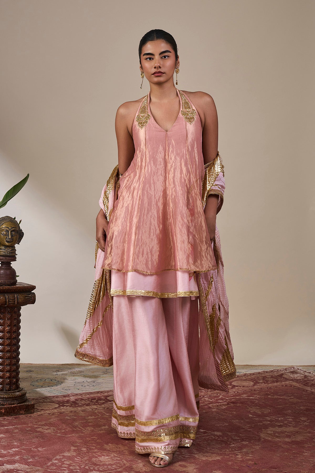 Gulabi Patra Anarkali Set