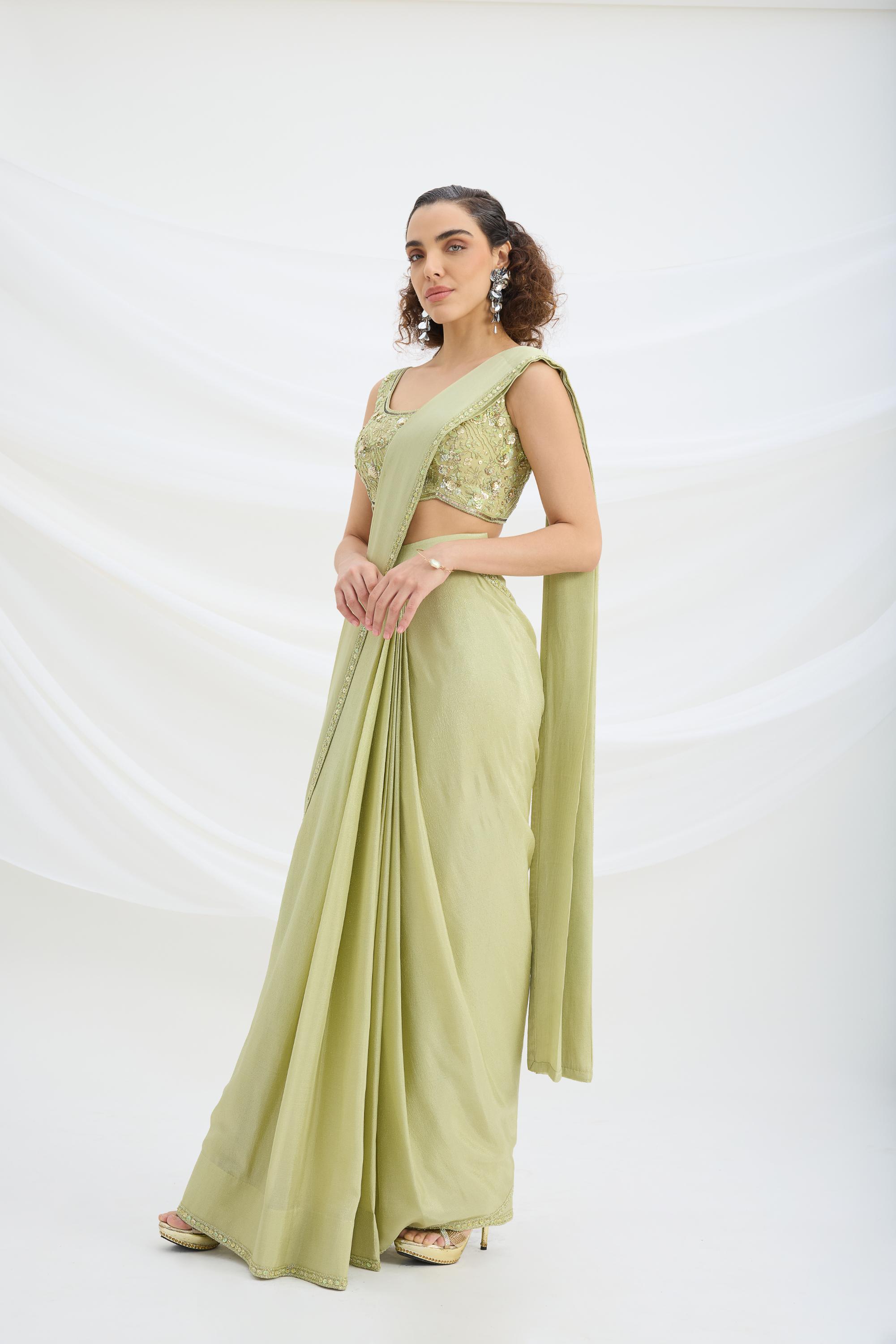 DRAPE SAREE SET